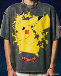 Pokémon By Loiter Pikachu Heavyweight T-Shirt Black Wash sold by Culture Kings