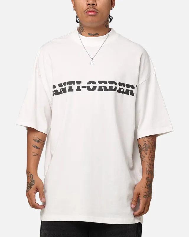 The Anti Order A-Track Mock Neck T-Shirt Off White/Black sold by Culture Kings