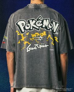 Pokémon By Loiter Pikachu Heavyweight T-Shirt Black Wash sold by Culture Kings