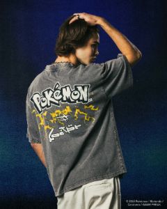Pokémon By Loiter Pikachu Heavyweight T-Shirt Black Wash sold by Culture Kings
