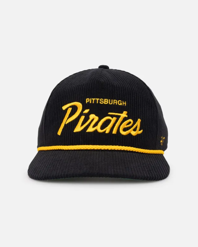47 Brand Pittsburgh Pirates 'MLB Opening Day' Corduroy Crossrope Hitch Snapback Black sold by Culture Kings