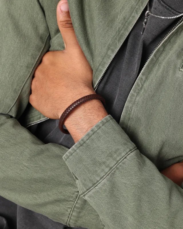 NXS Solo Leather Bracelet Brown sold by Culture Kings
