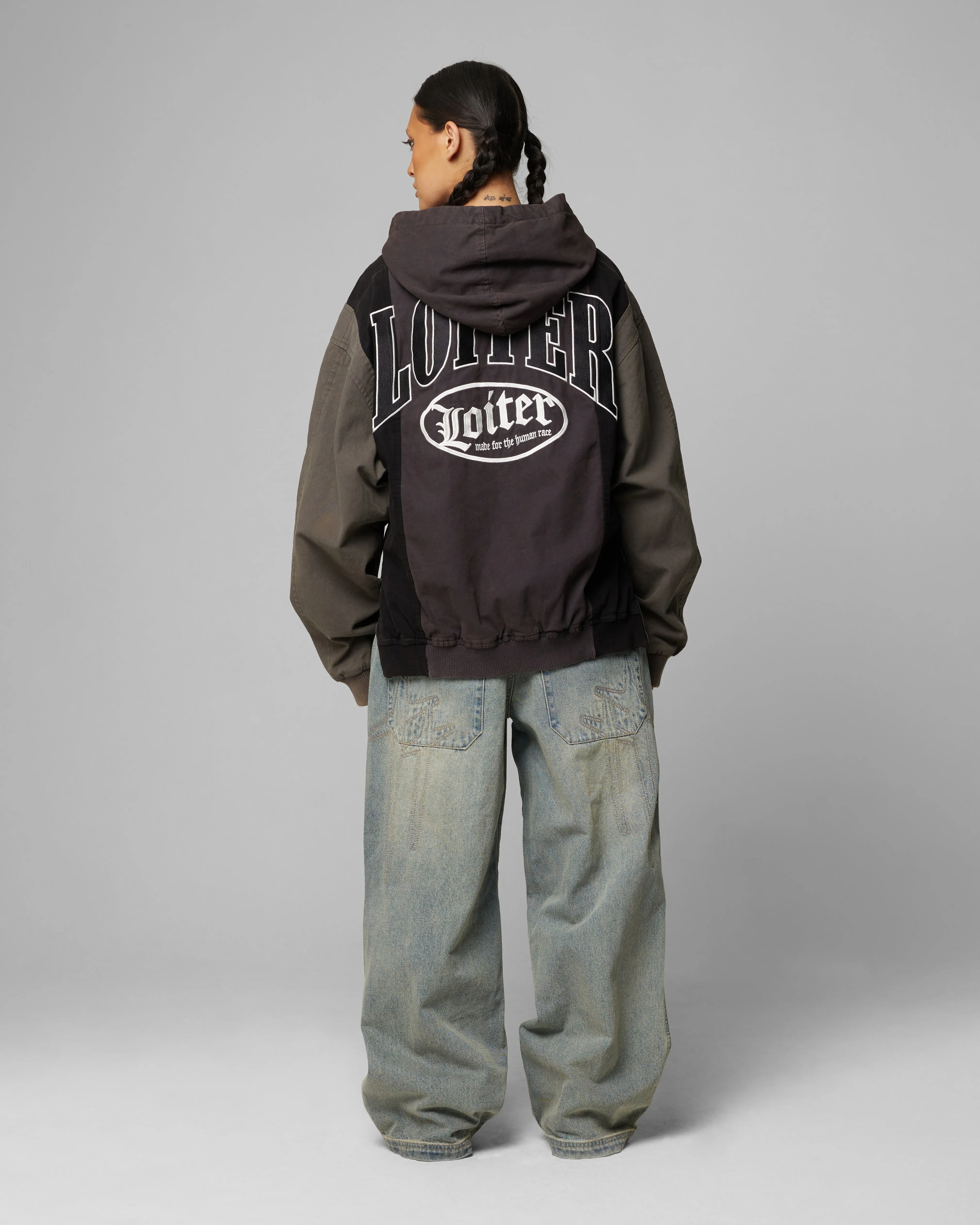 Loiter Splinter Hoodie Black/Charcoal sold by Culture Kings product image thumbnail 3