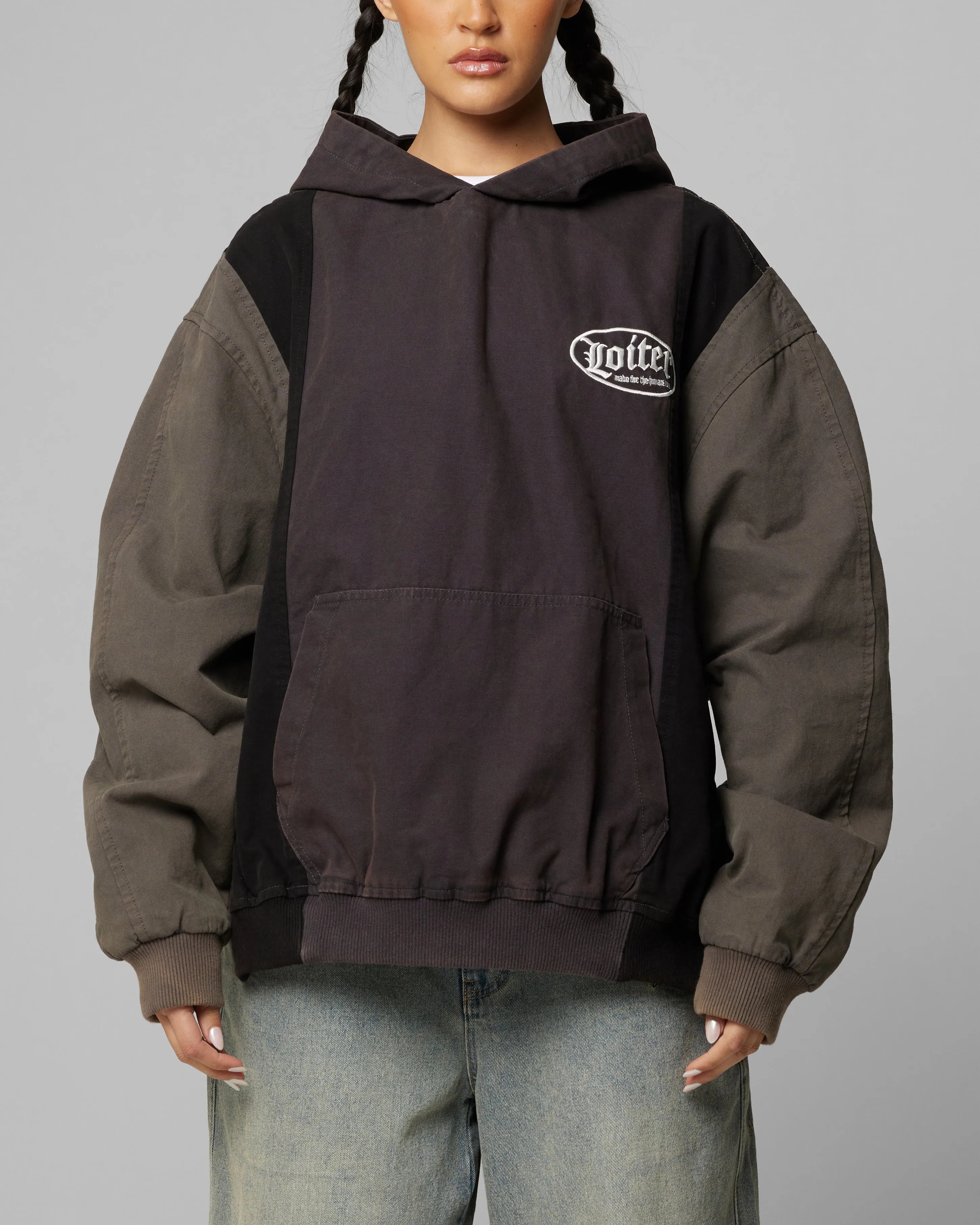 Loiter Splinter Hoodie Black/Charcoal sold by Culture Kings product image thumbnail 2