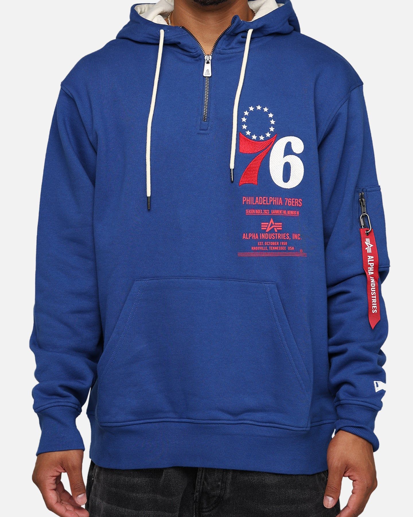 New Era X Alpha Industries Philadelphia 76ers Zipper Hoodie Blue sold by Culture Kings product image thumbnail 4