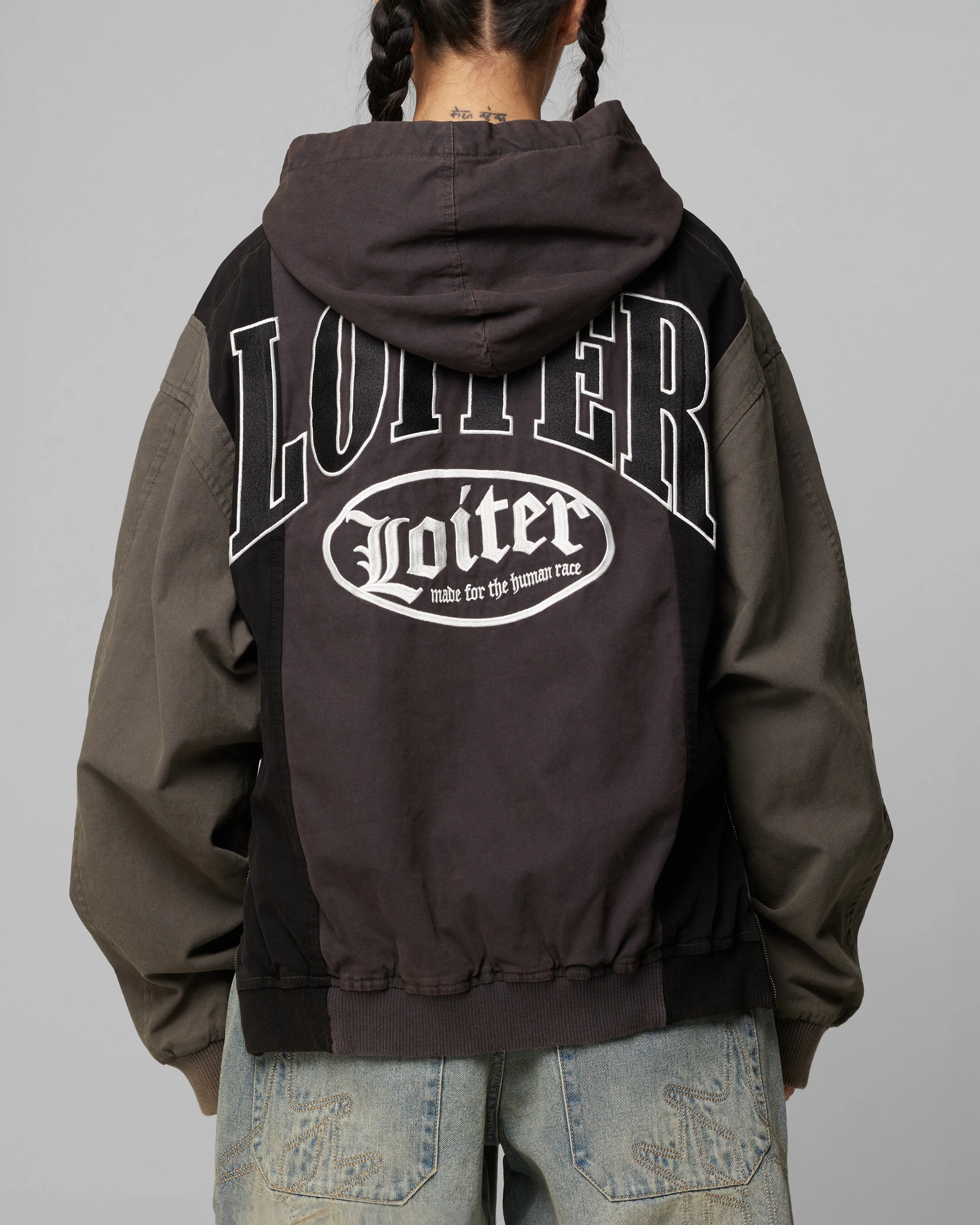 Loiter Splinter Hoodie Black/Charcoal sold by Culture Kings