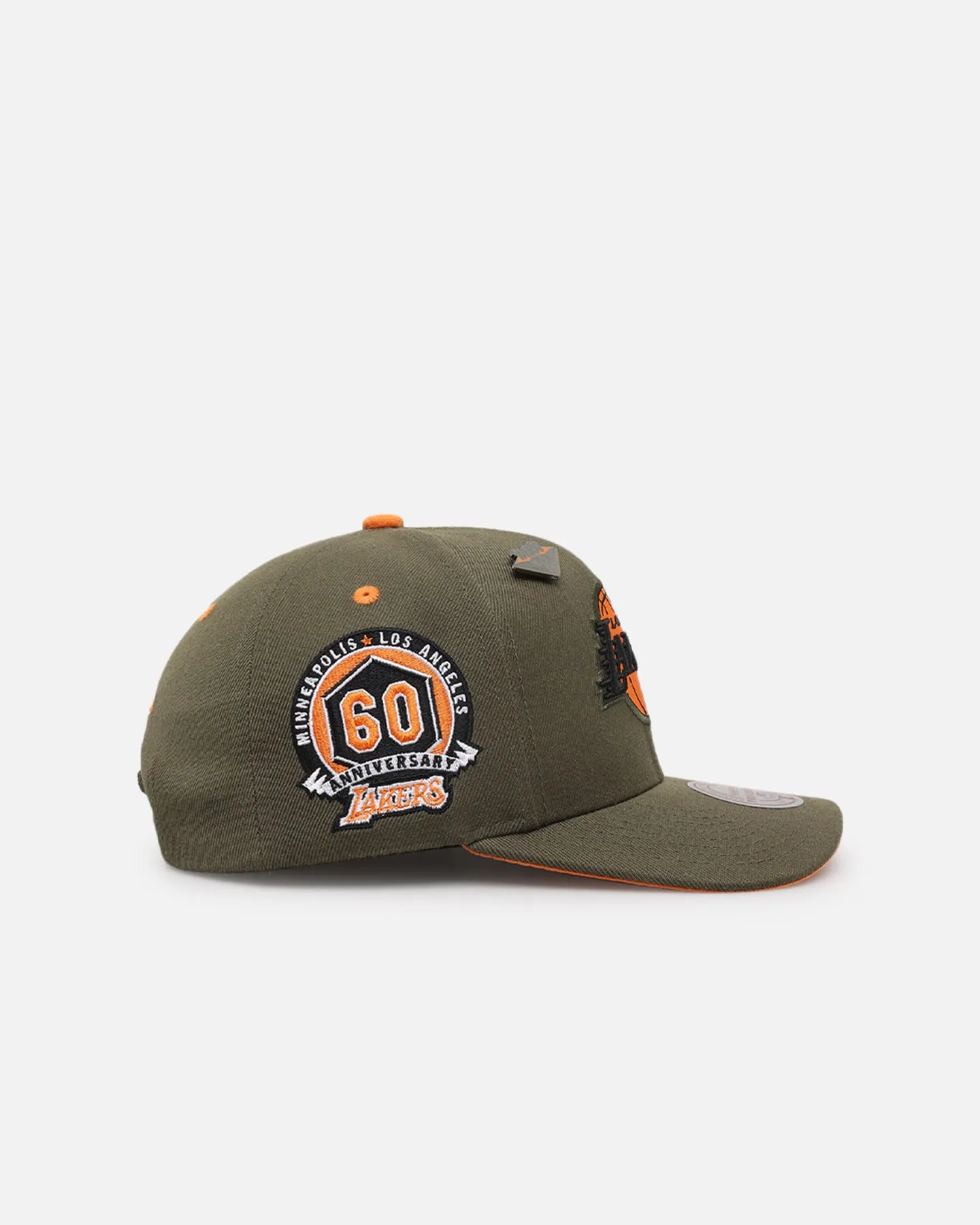 Mitchell & Ness Los Angeles Lakers 'Harmony of Hues' Pro Crown Snapback Olive/Orange sold by Culture Kings product image thumbnail 3