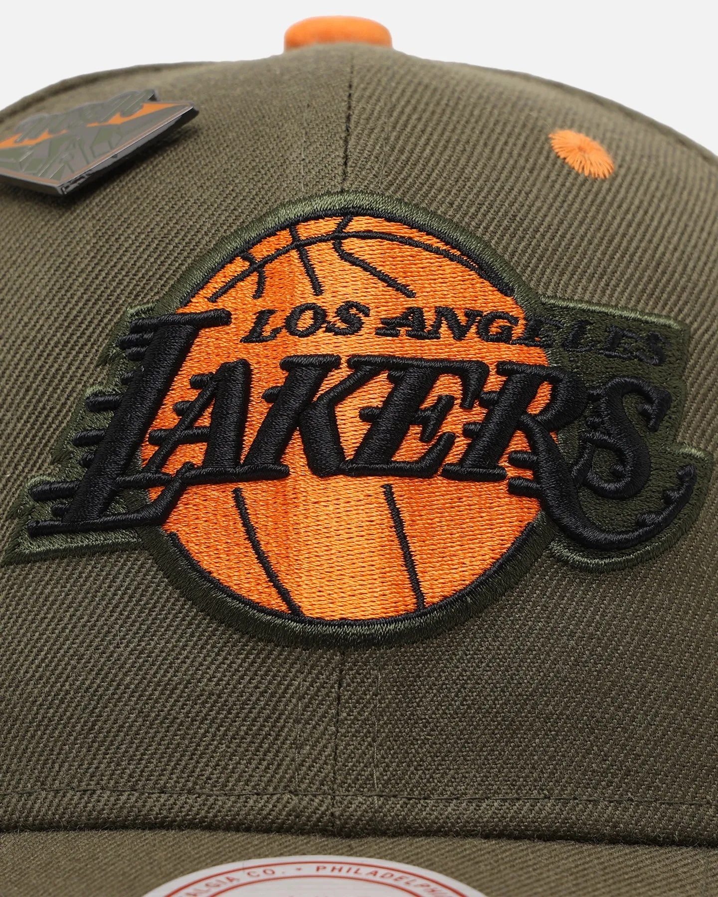 Mitchell & Ness Los Angeles Lakers 'Harmony of Hues' Pro Crown Snapback Olive/Orange sold by Culture Kings product image thumbnail 5