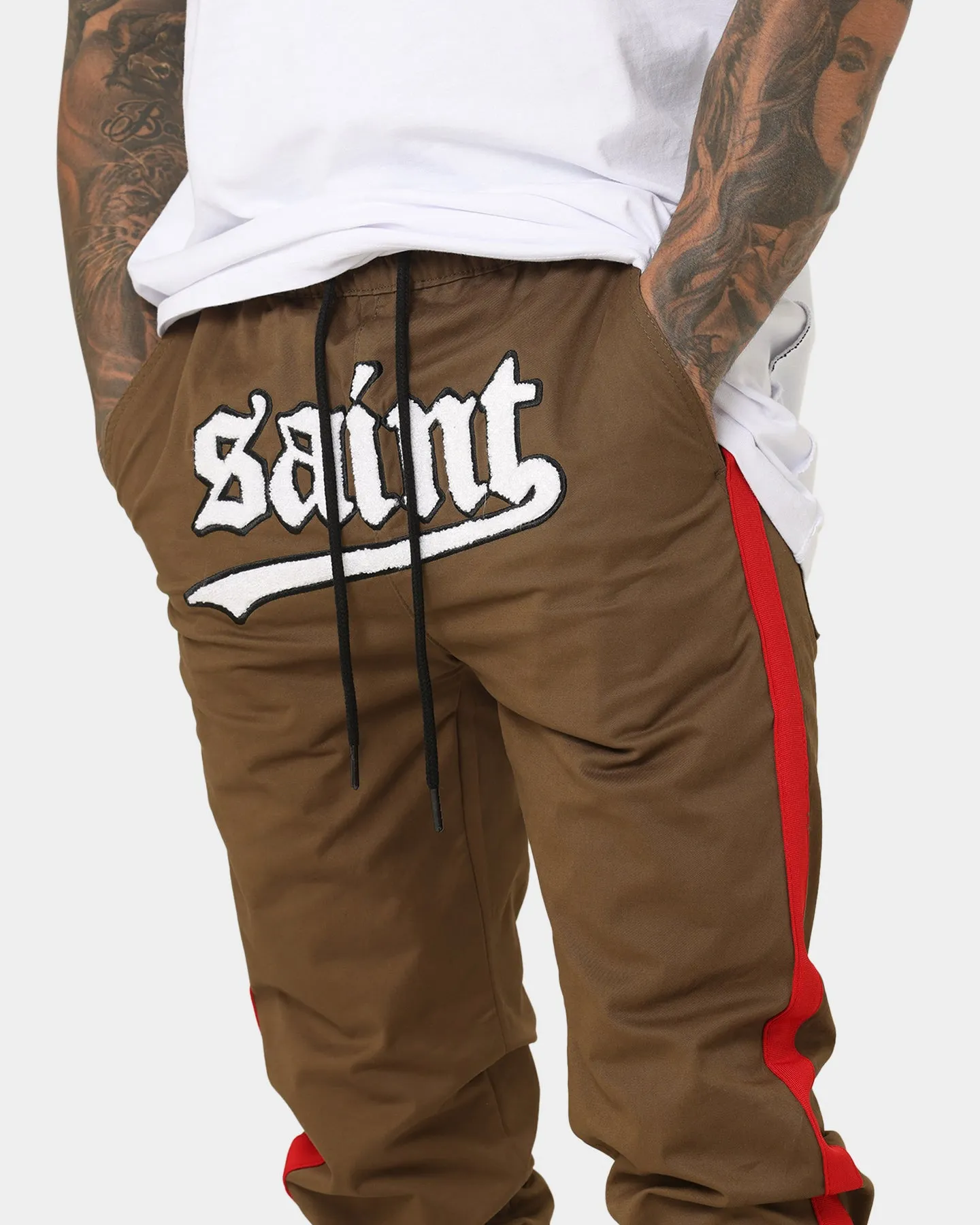 Saint Morta Envogue Allstar Joggers Khaki/Red sold by Culture Kings product image thumbnail 4