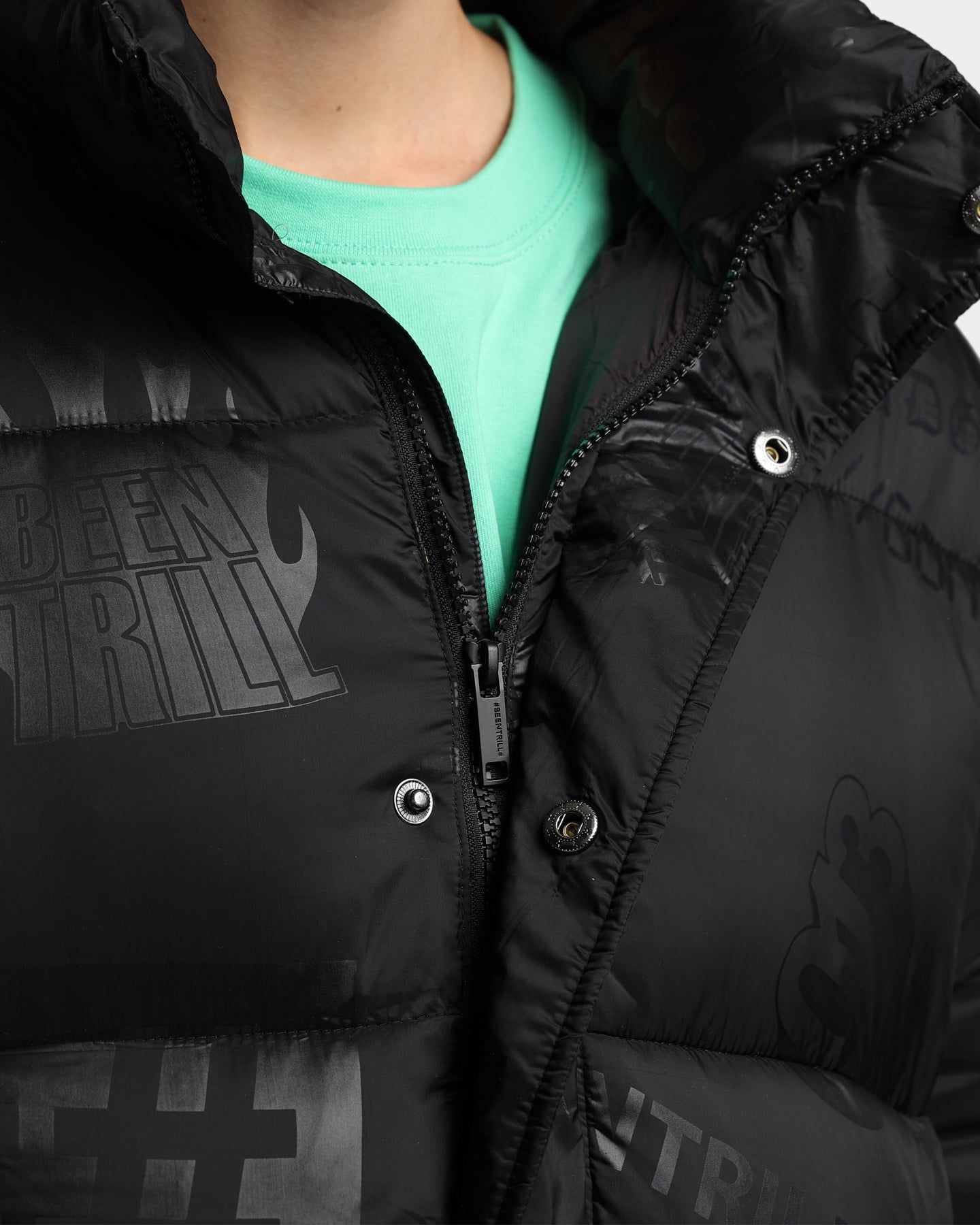 BEENTRILL Logo All Over Puffer Jacket Black/Reflective sold by Culture Kings product image thumbnail 9