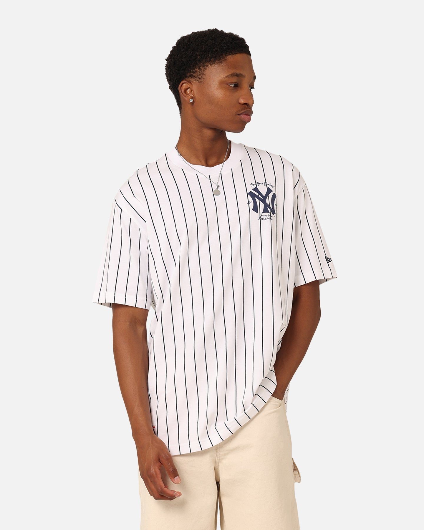 New Era New York Yankees Pinstripe Champions T-Shirt White sold by Culture Kings product image thumbnail 2