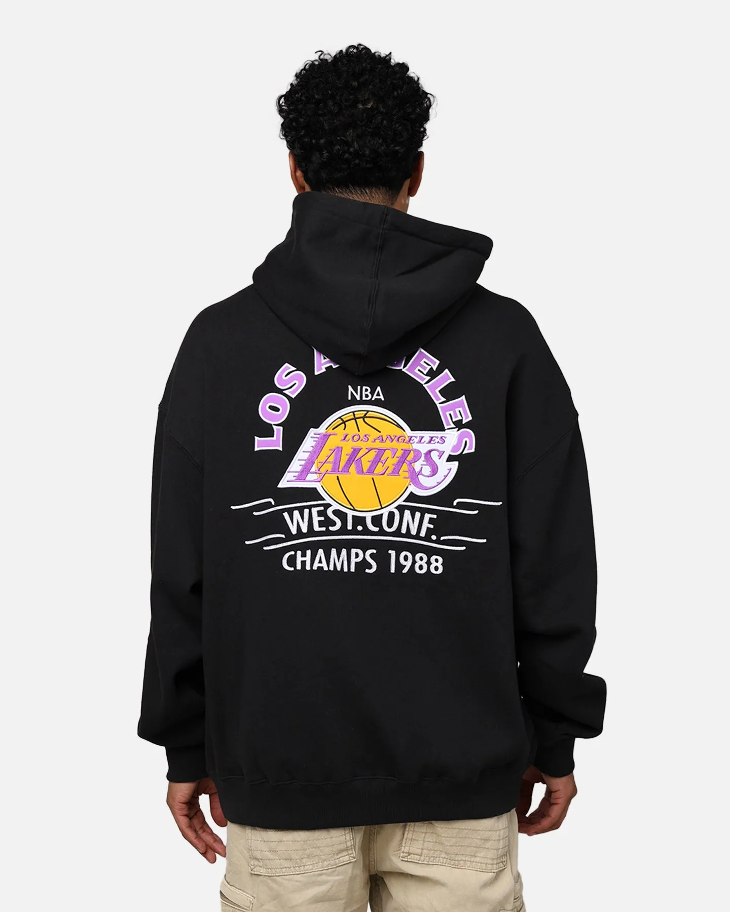 Mitchell & Ness Los Angeles Lakers Letterman Hoodie Black sold by Culture Kings product image thumbnail 5