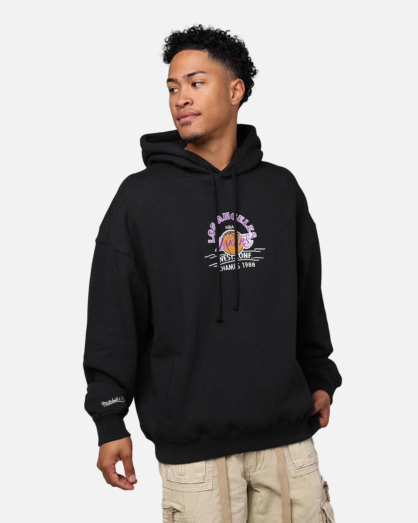 Mitchell & Ness Los Angeles Lakers Letterman Hoodie Black sold by Culture Kings product image thumbnail 2
