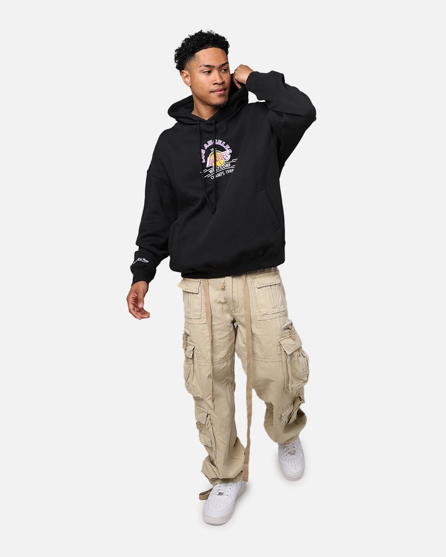 Mitchell & Ness Los Angeles Lakers Letterman Hoodie Black sold by Culture Kings product image thumbnail 3