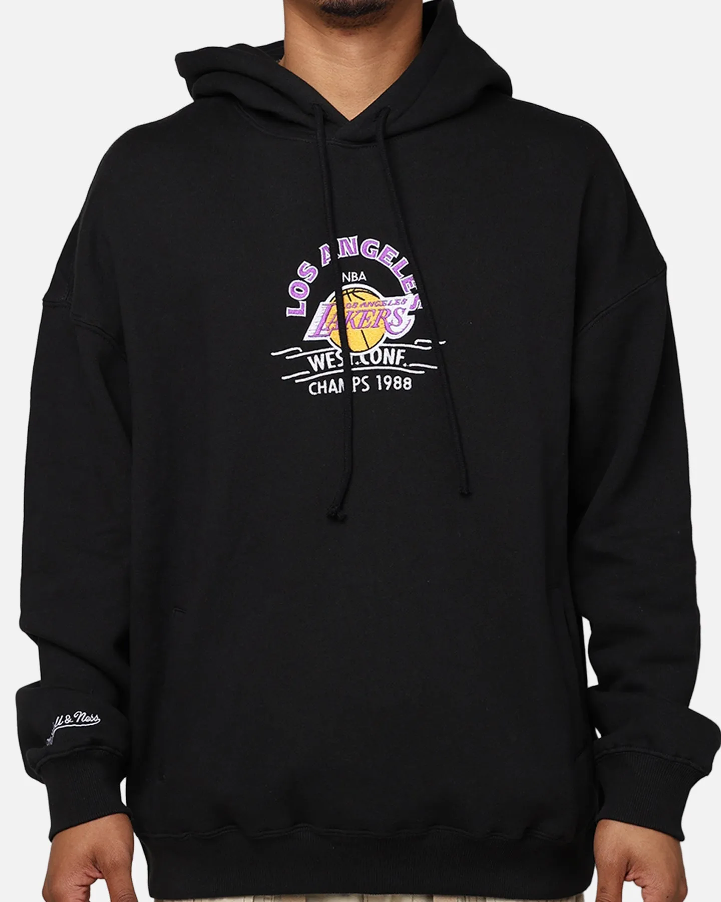 Mitchell & Ness Los Angeles Lakers Letterman Hoodie Black sold by Culture Kings product image thumbnail 4