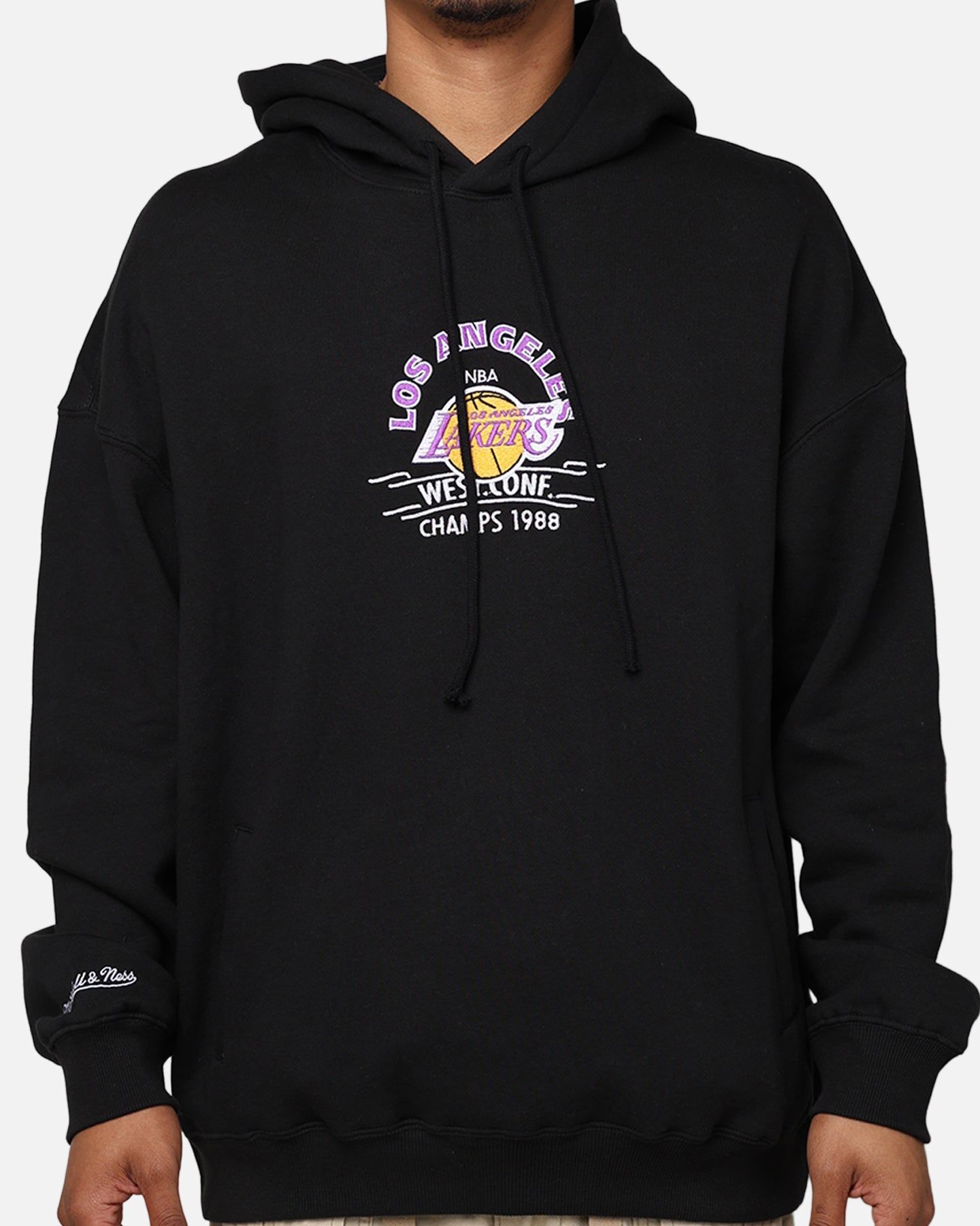 Mitchell & Ness Los Angeles Lakers Letterman Hoodie Black sold by Culture Kings product image thumbnail 4