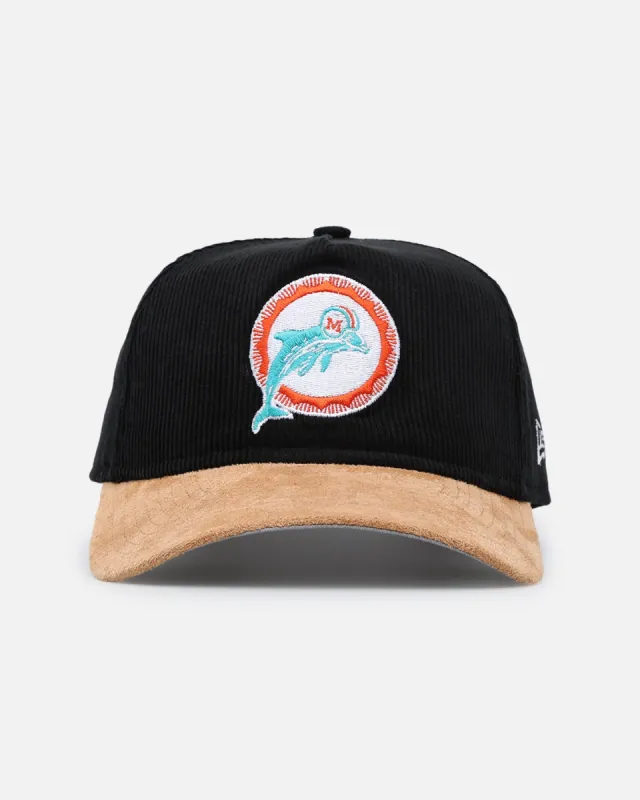 New Era Miami Dolphins 'Corduroy Suede' Pre-Curved Golfer Snapback Washed Black sold by Culture Kings