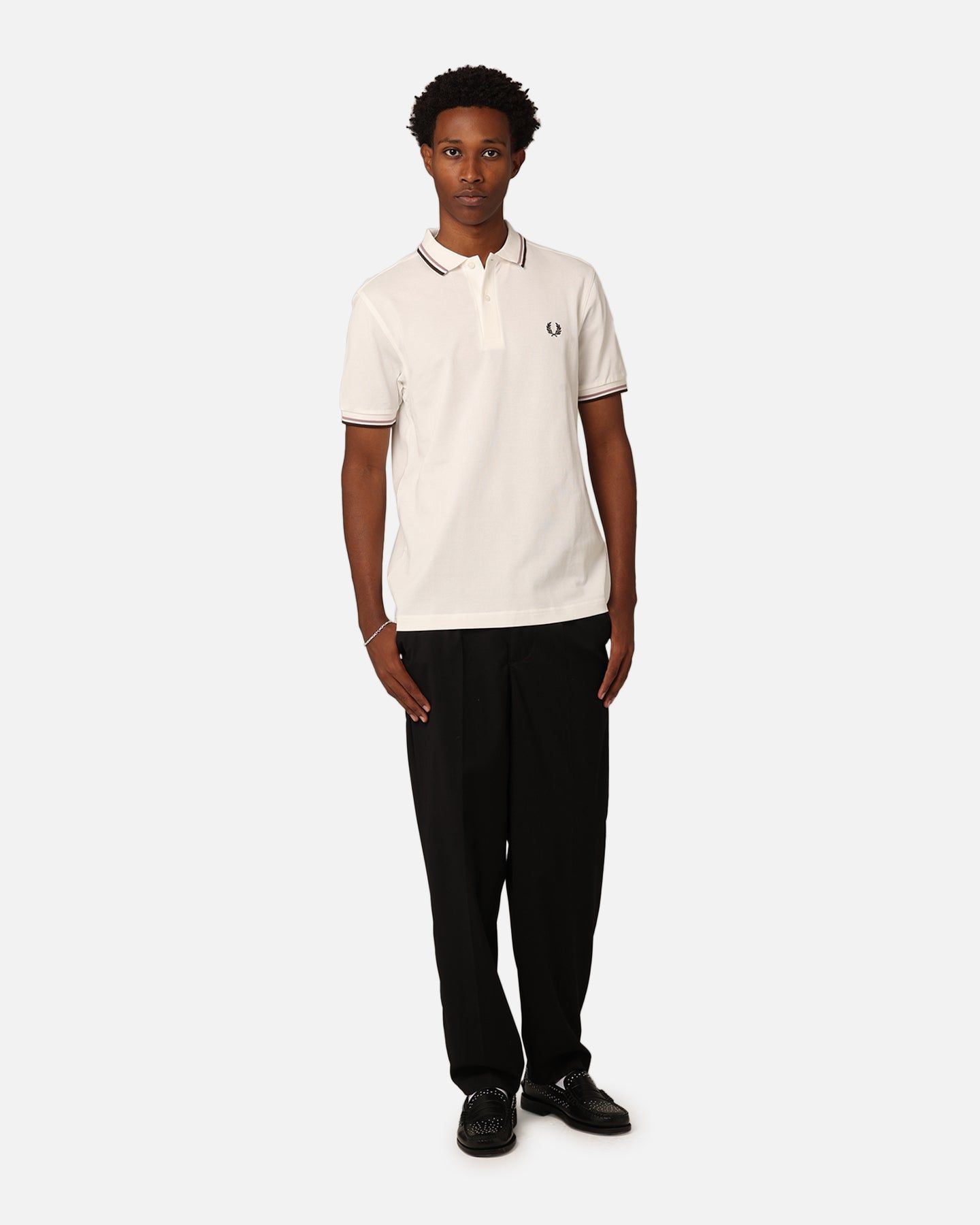 Fred Perry Twin Tipped Polo Shirt Snow White sold by Culture Kings product image thumbnail 2