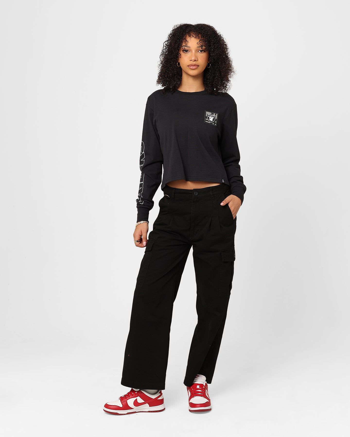 Majestic Athletic Women's Las Vegas Raiders Checker Badge Long Sleeve T-Shirt Faded Black sold by Culture Kings product image thumbnail 2