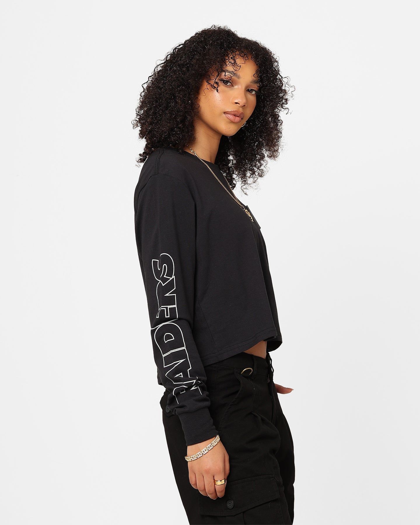 Majestic Athletic Women's Las Vegas Raiders Checker Badge Long Sleeve T-Shirt Faded Black sold by Culture Kings product image thumbnail 5