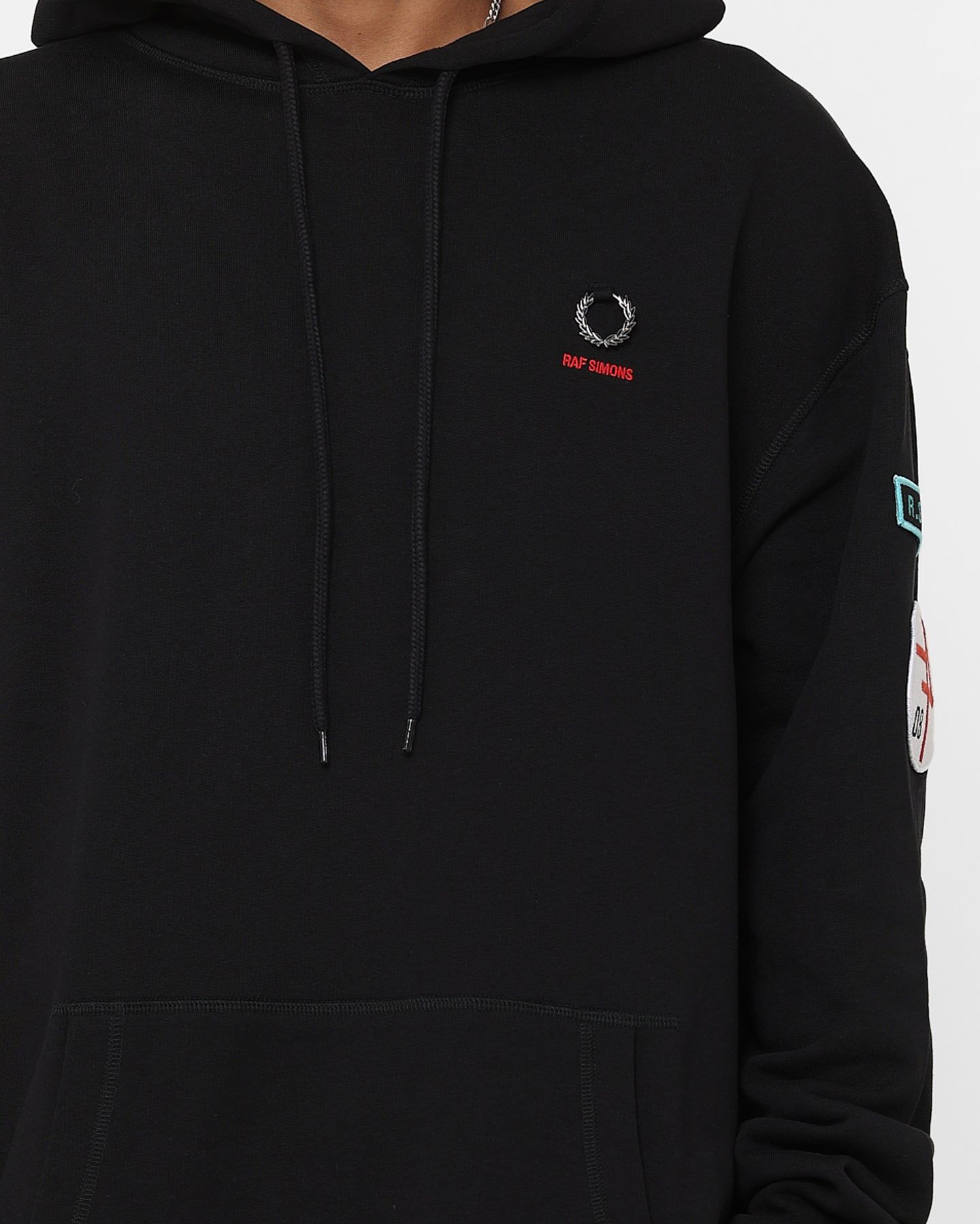 Fred Perry X Raf Simons Patched Overhead Hoodie Black sold by Culture Kings product image thumbnail 3
