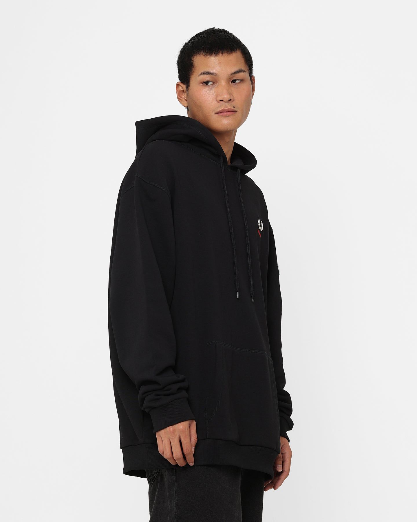 Fred Perry X Raf Simons Patched Overhead Hoodie Black sold by Culture Kings product image thumbnail 5