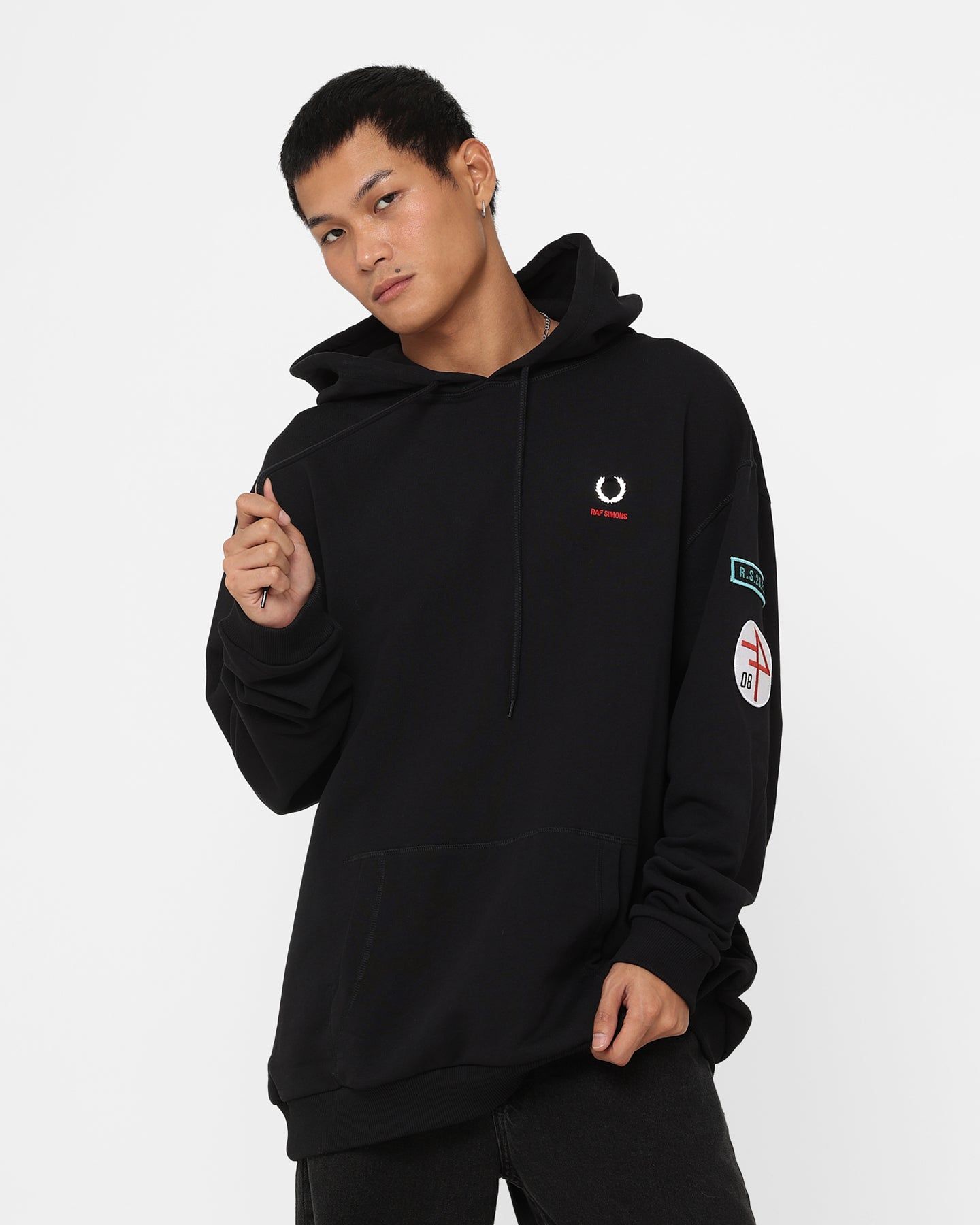 Fred Perry X Raf Simons Patched Overhead Hoodie Black sold by Culture Kings