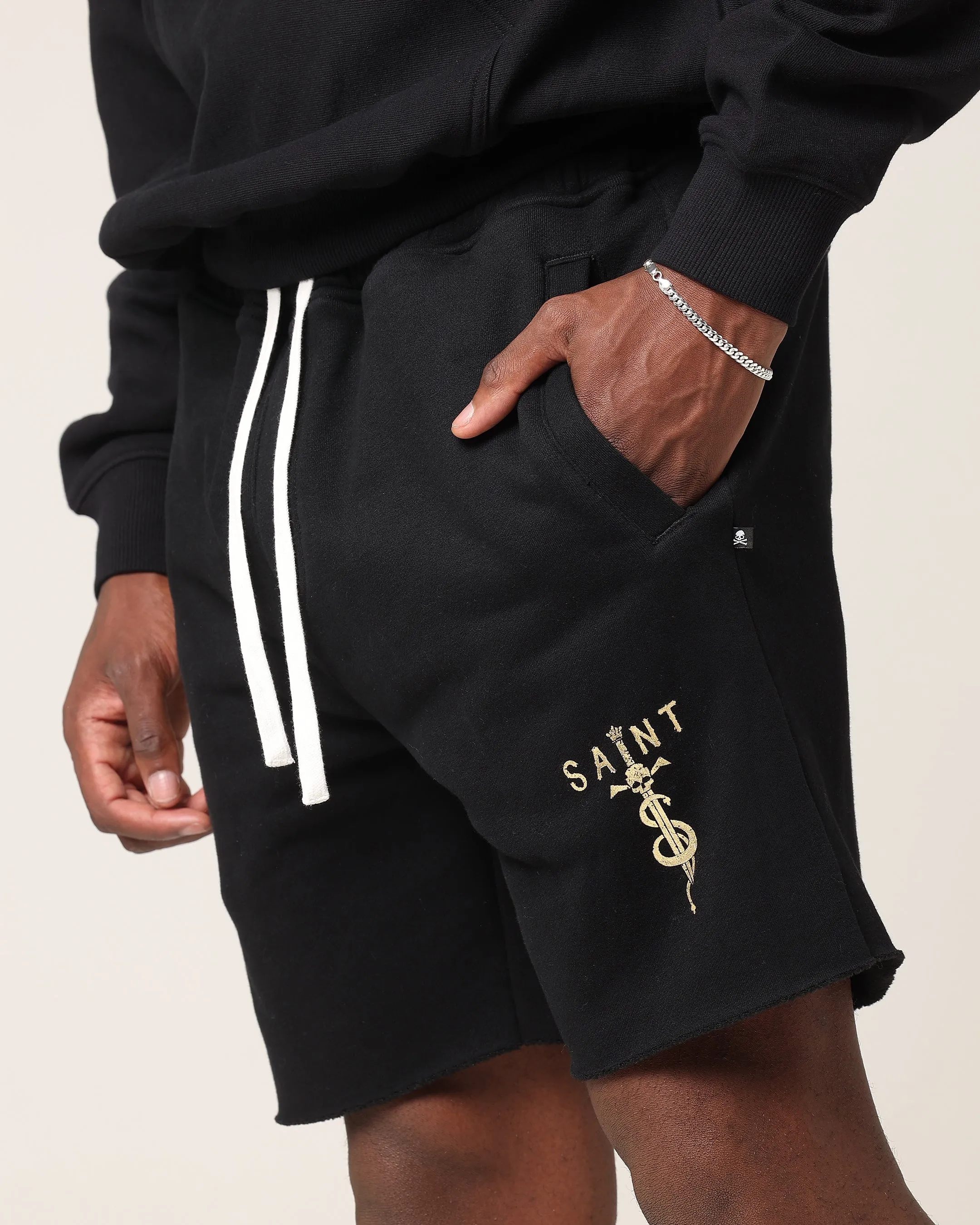 Saint Morta Daggers Sweat Shorts Black/Gold sold by Culture Kings product image thumbnail 4
