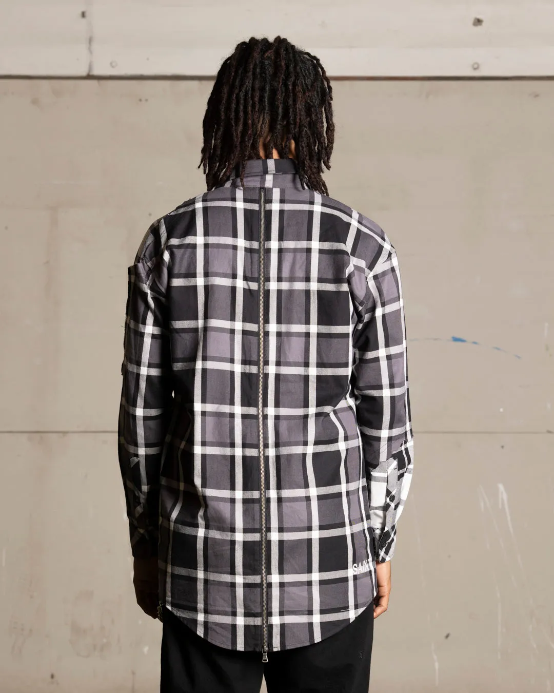 Saint Morta Patriot Long Sleeve Flannel Shirt Black/Grey sold by Culture Kings product image thumbnail 4