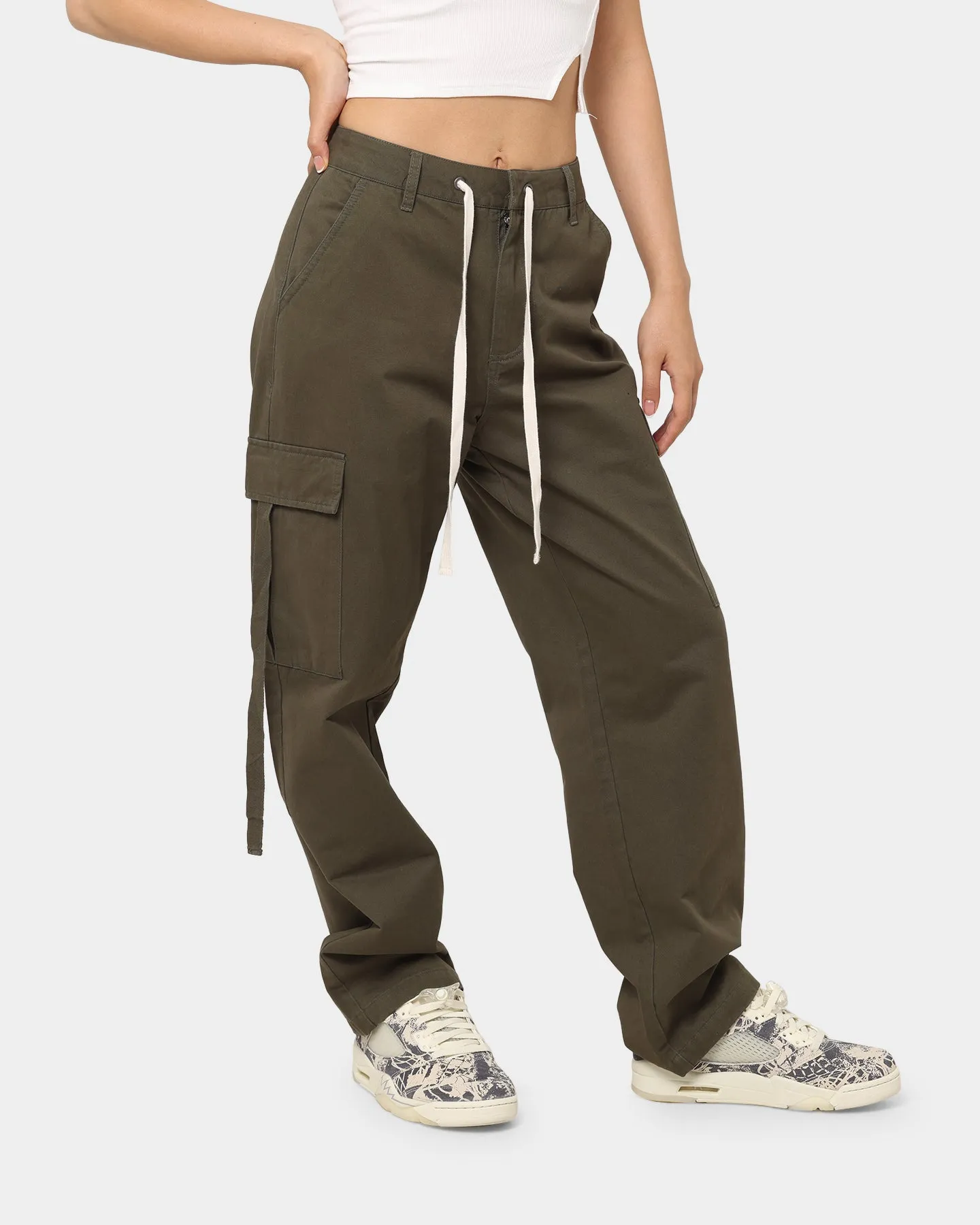 MNML Women's Baggy Cargo Pants Khaki sold by Culture Kings product image thumbnail 5