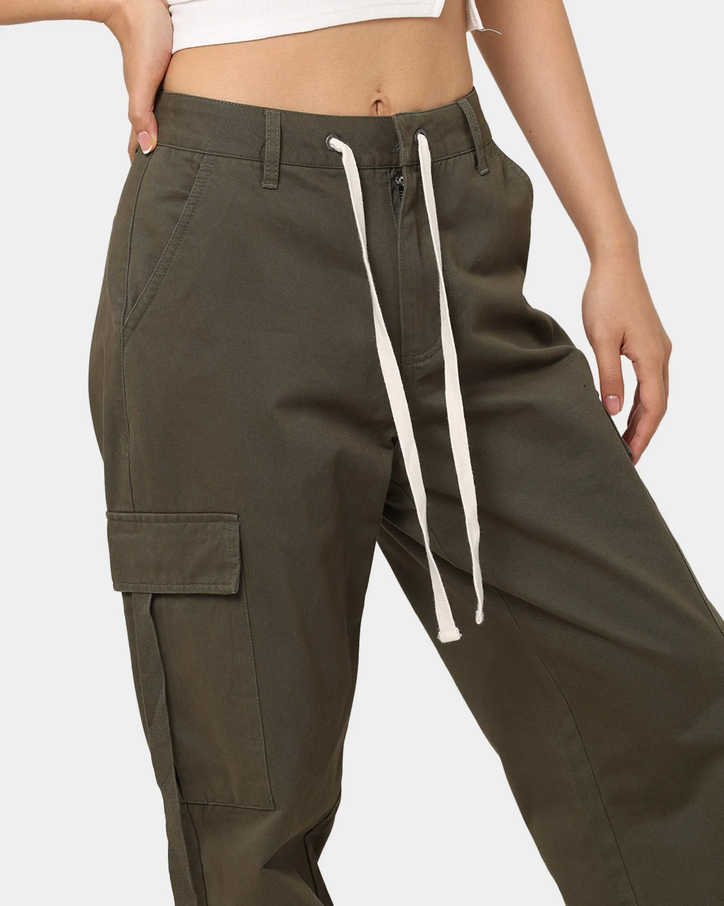 MNML Women's Baggy Cargo Pants Khaki sold by Culture Kings product image thumbnail 3