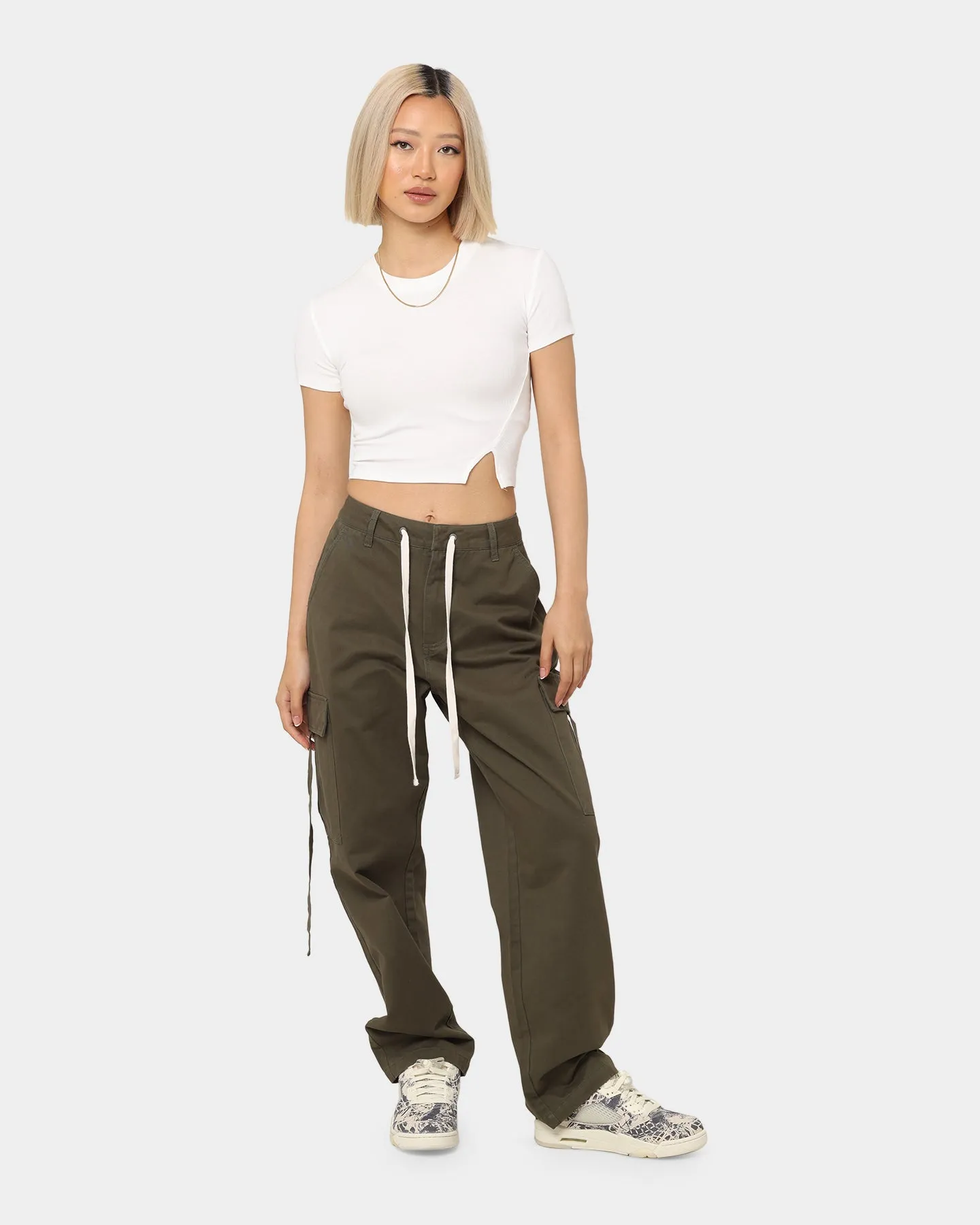 MNML Women's Baggy Cargo Pants Khaki sold by Culture Kings product image thumbnail 2