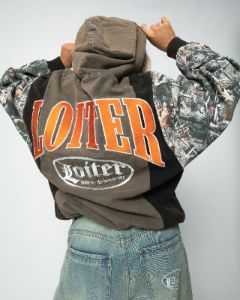 Loiter Splinter Hoodie Black/Camo sold by Culture Kings