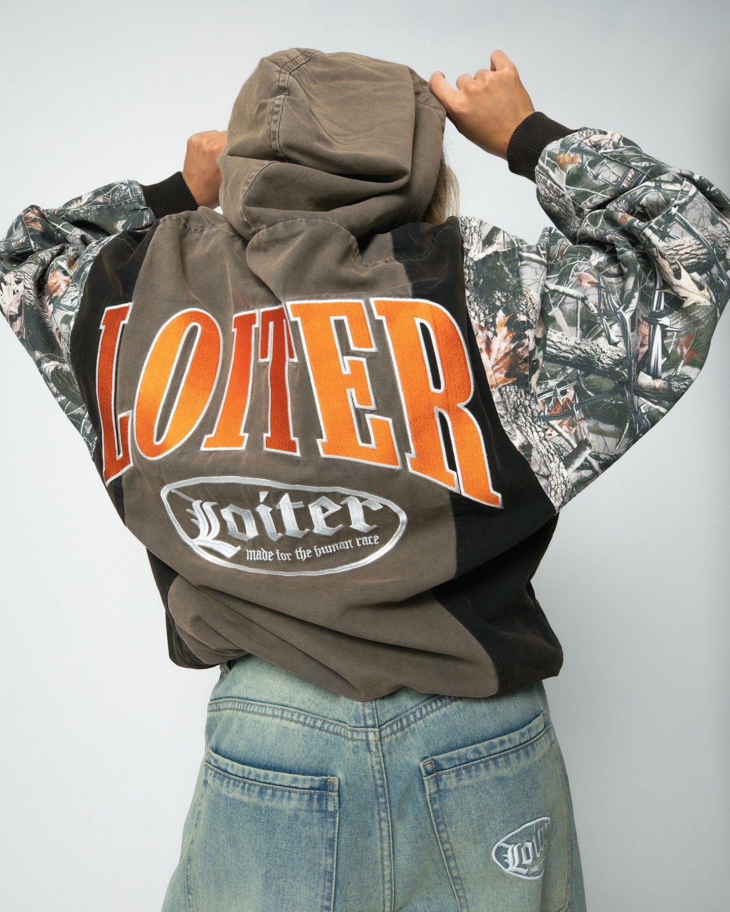 Loiter Splinter Hoodie Black/Camo sold by Culture Kings