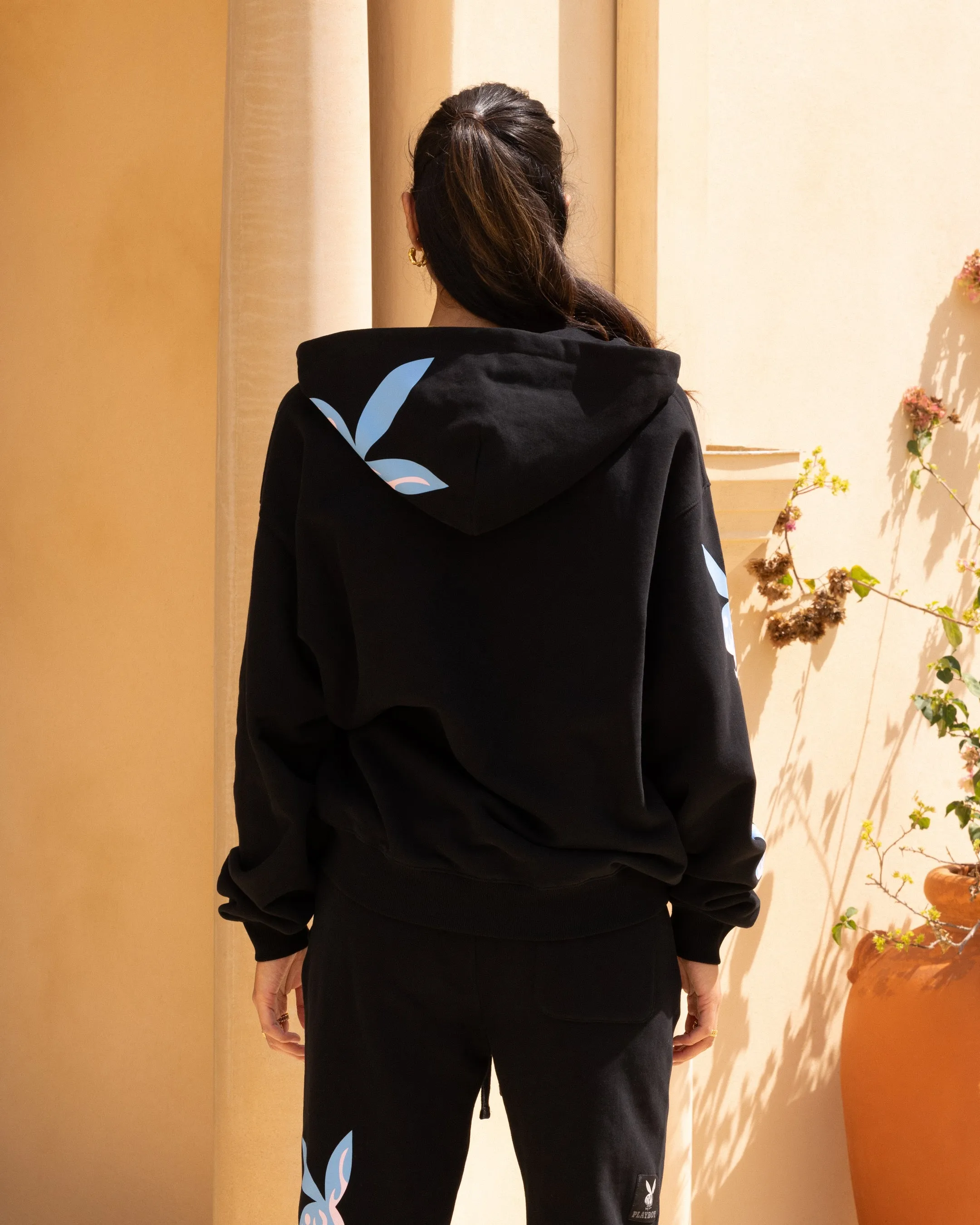 Playboy By Culture Kings Lit Bunny Fully Zip Hoodie Black sold by Culture Kings product image thumbnail 4