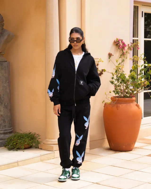 Playboy By Culture Kings Lit Bunny Fully Zip Hoodie Black sold by Culture Kings