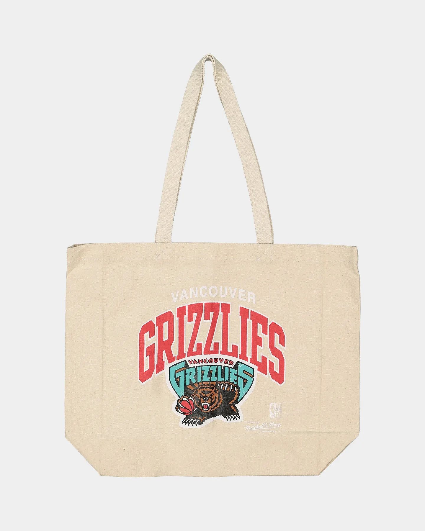 Mitchell & Ness Vancouver Grizzlies Keyline Tote Bag Cream sold by Culture Kings