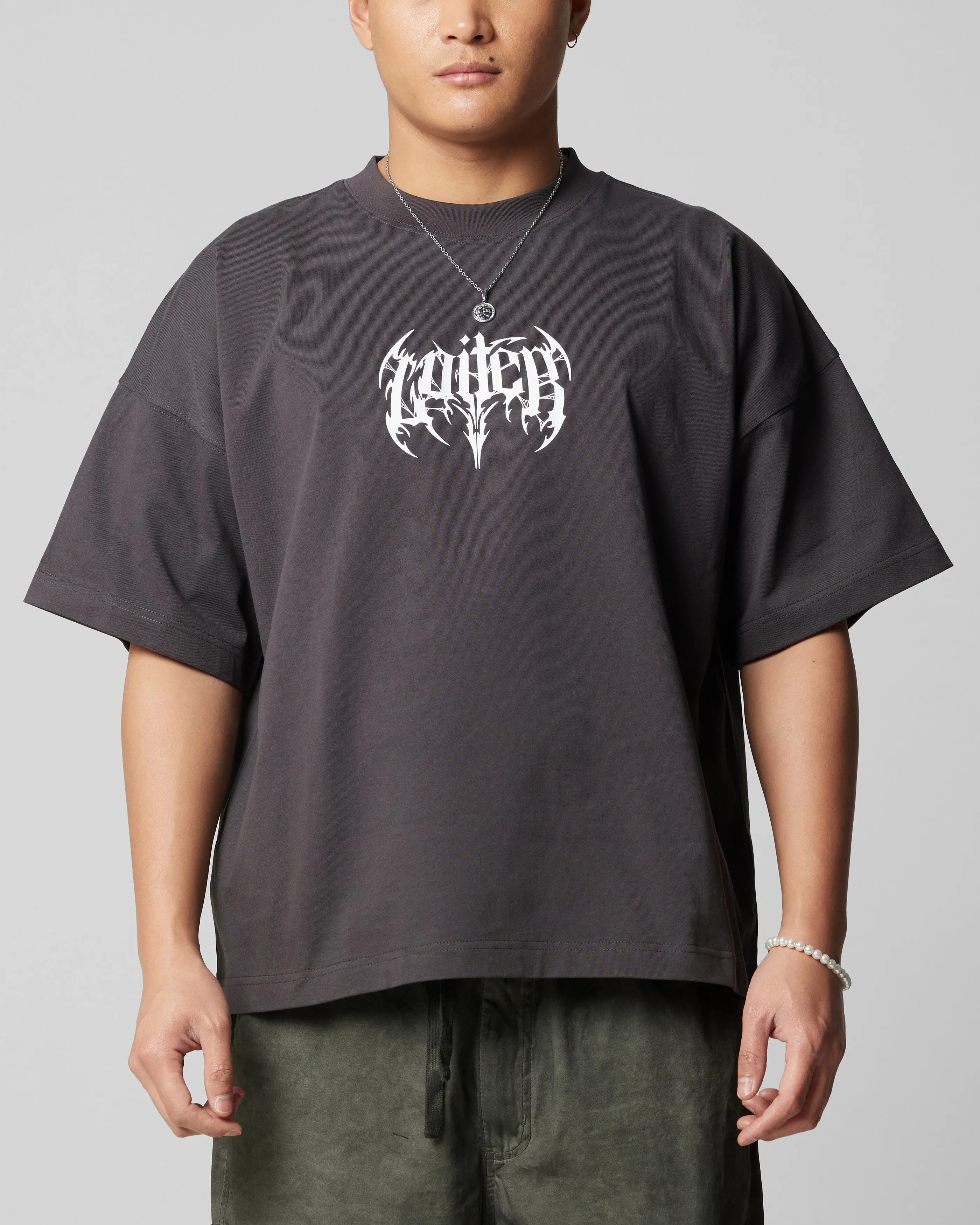Loiter Metal Boxy T-Shirt Charcoal sold by Culture Kings product image thumbnail 2