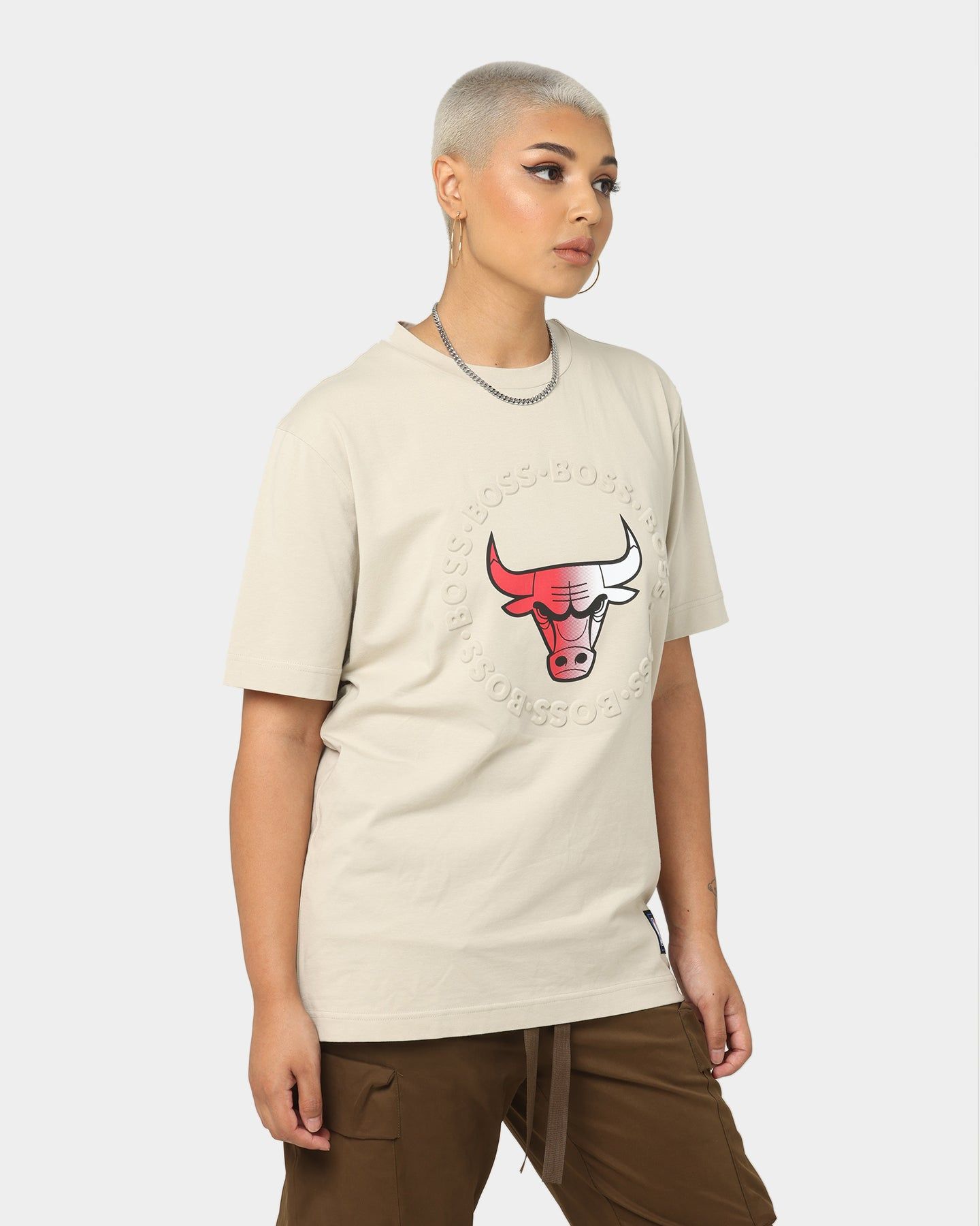 Hugo Boss Hugo Boss X NBA Basic Chicago Bulls Short Sleeve T-Shirt Light Beige sold by Culture Kings product image thumbnail 5