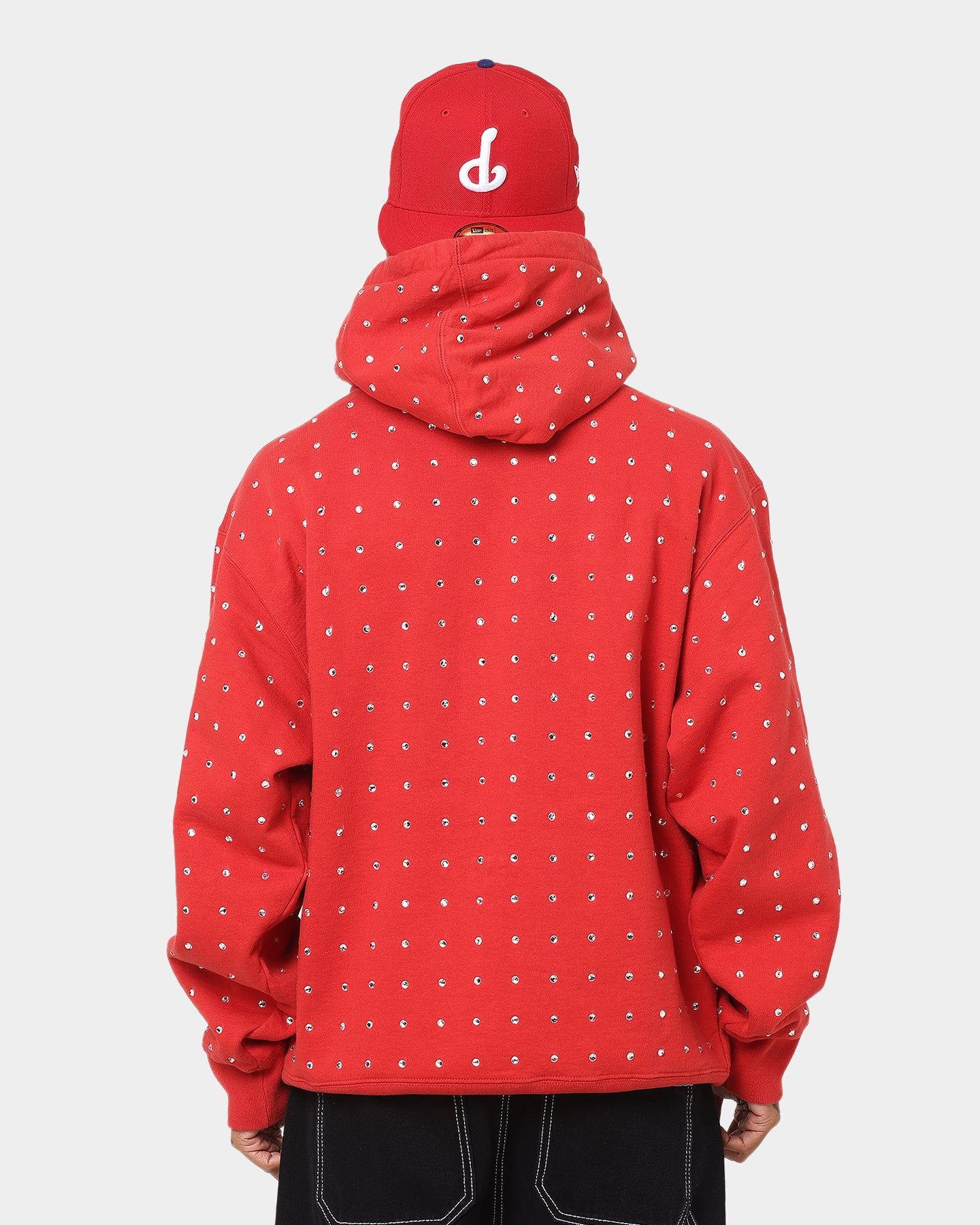 Supreme Rhinestone Hoodie Sweatshirt Burnt Red sold by Culture Kings product image thumbnail 4
