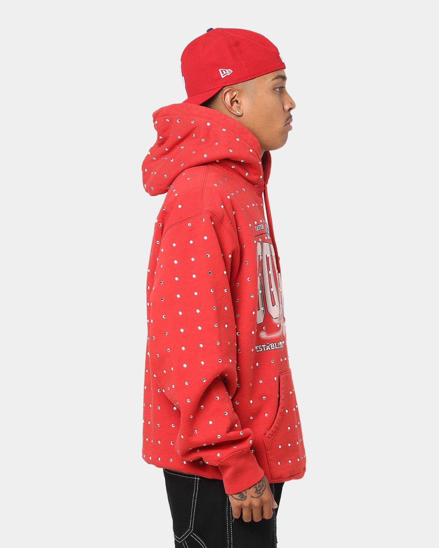 Supreme Rhinestone Hoodie Sweatshirt Burnt Red sold by Culture Kings product image thumbnail 5