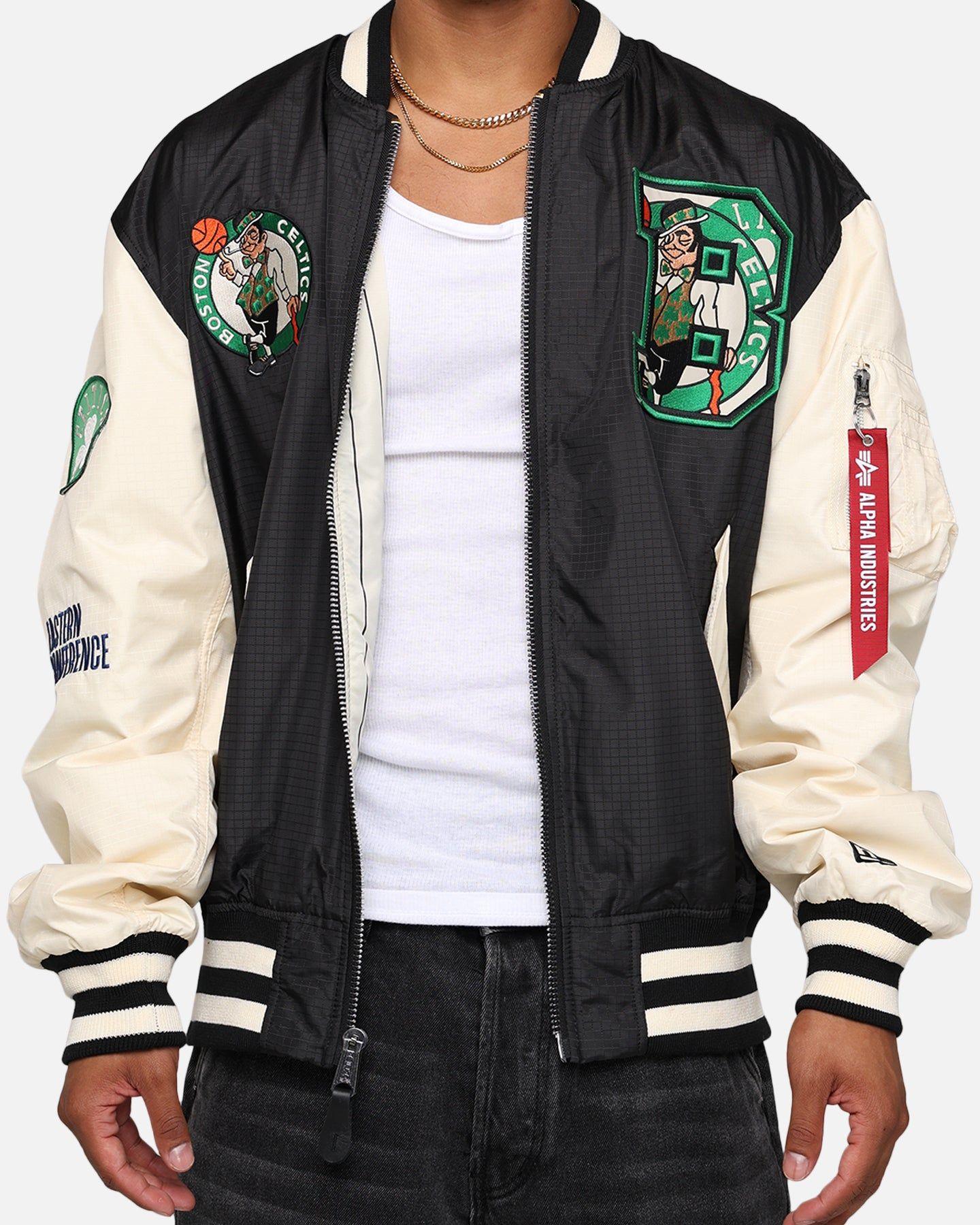 New Era X Alpha Industries Boston Celtics L-2B Bomber Jacket Black sold by Culture Kings product image thumbnail 4
