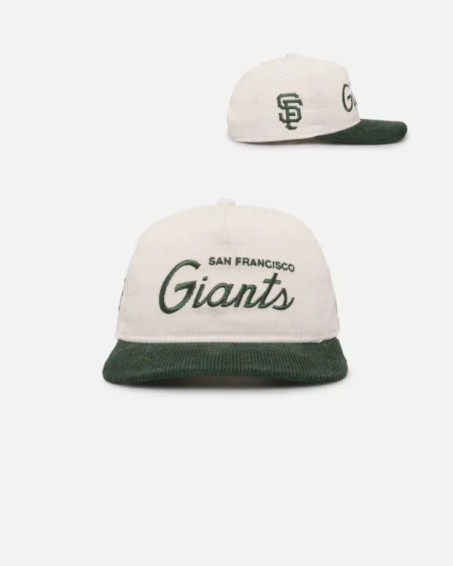 New Era San Francisco Giants 'Currency Corduroy' Golfer Pre-Curved Snapback Chrome White sold by Culture Kings