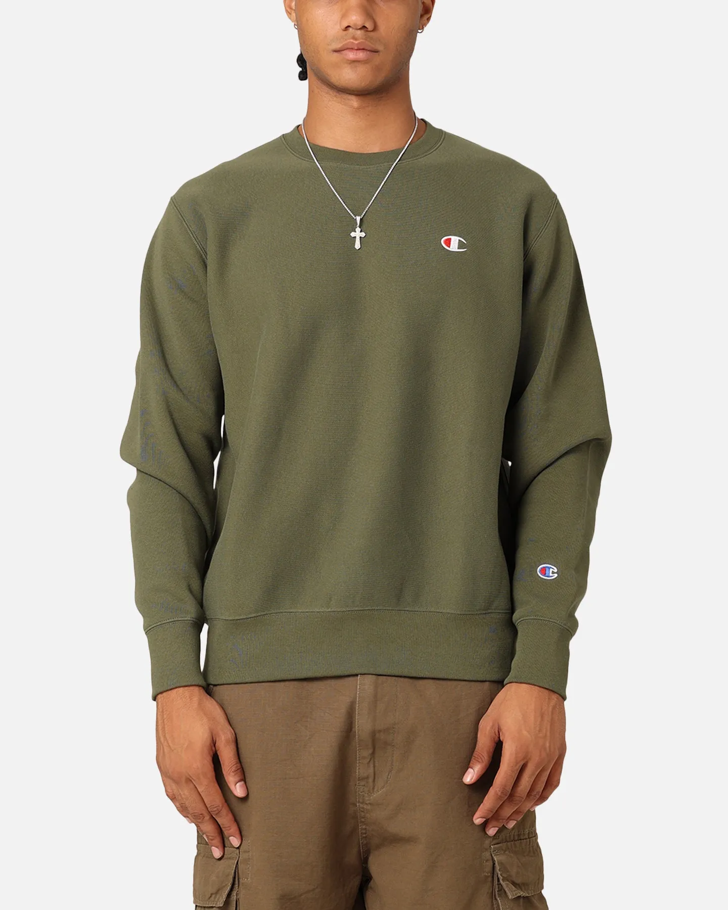 Champion Reverse Weave Small C Crewneck Moss sold by Culture Kings