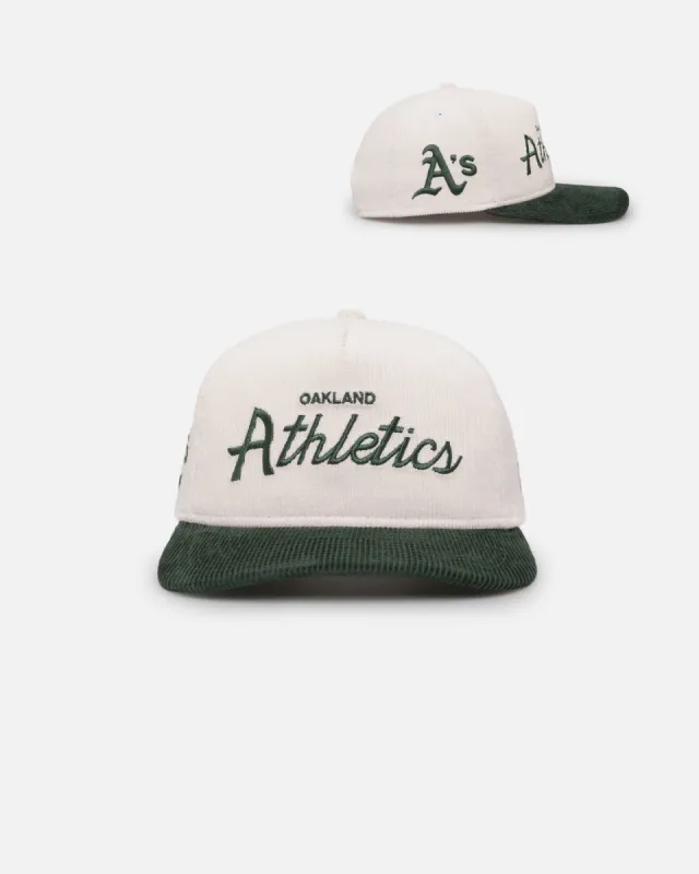New Era Oakland Athletics 'Currency Corduroy' Golfer Pre-Curved Snapback Chrome White sold by Culture Kings