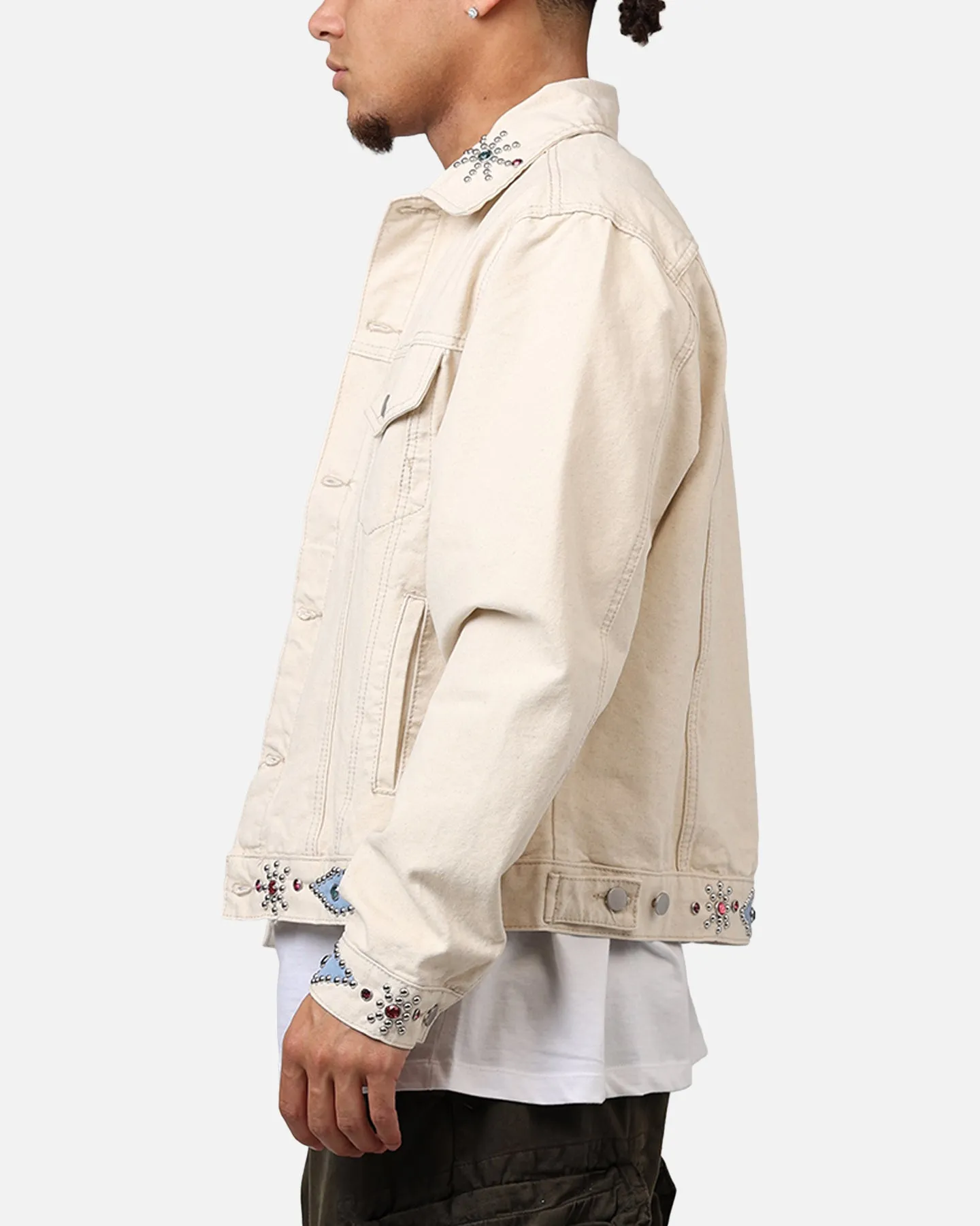 MNML Jewel Studded Trucker Jacket White sold by Culture Kings product image thumbnail 5