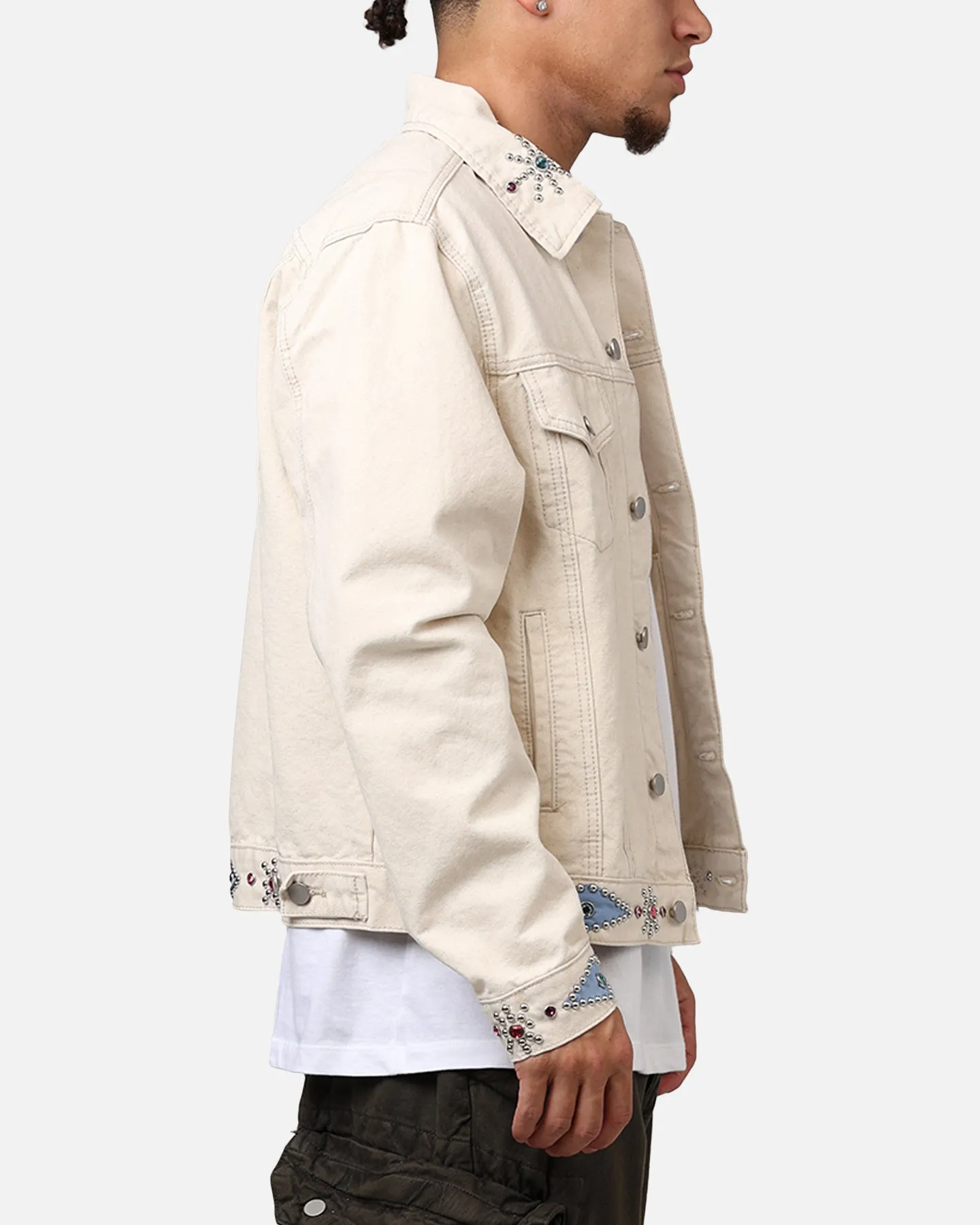 MNML Jewel Studded Trucker Jacket White sold by Culture Kings product image thumbnail 4