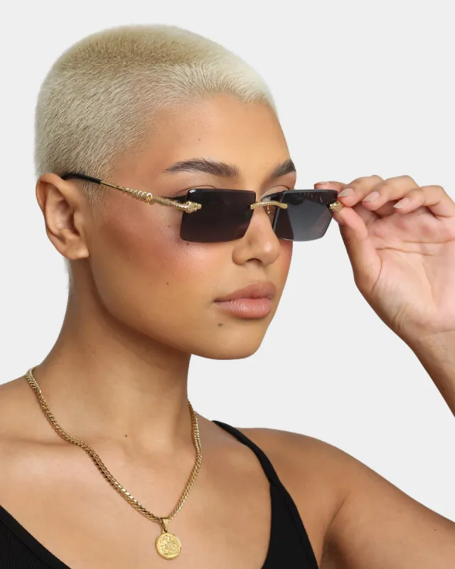 James Oro Black Tint Serpent Authentic Sunglasses Black | Parallel