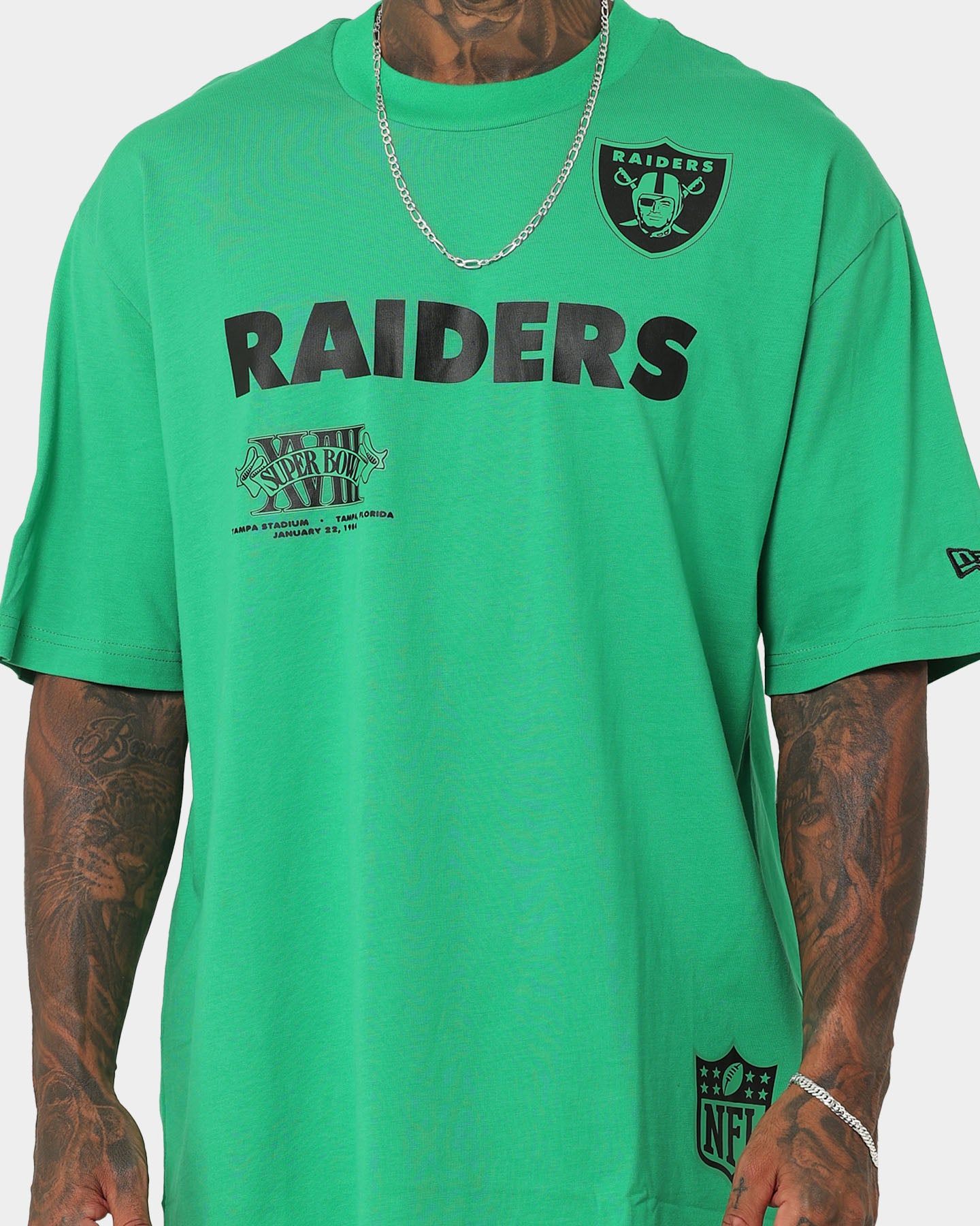 New Era Las Vegas Raiders 'Tropical Punch Script Pack' Oversized T-Shirt Lucky Green sold by Culture Kings product image thumbnail 3