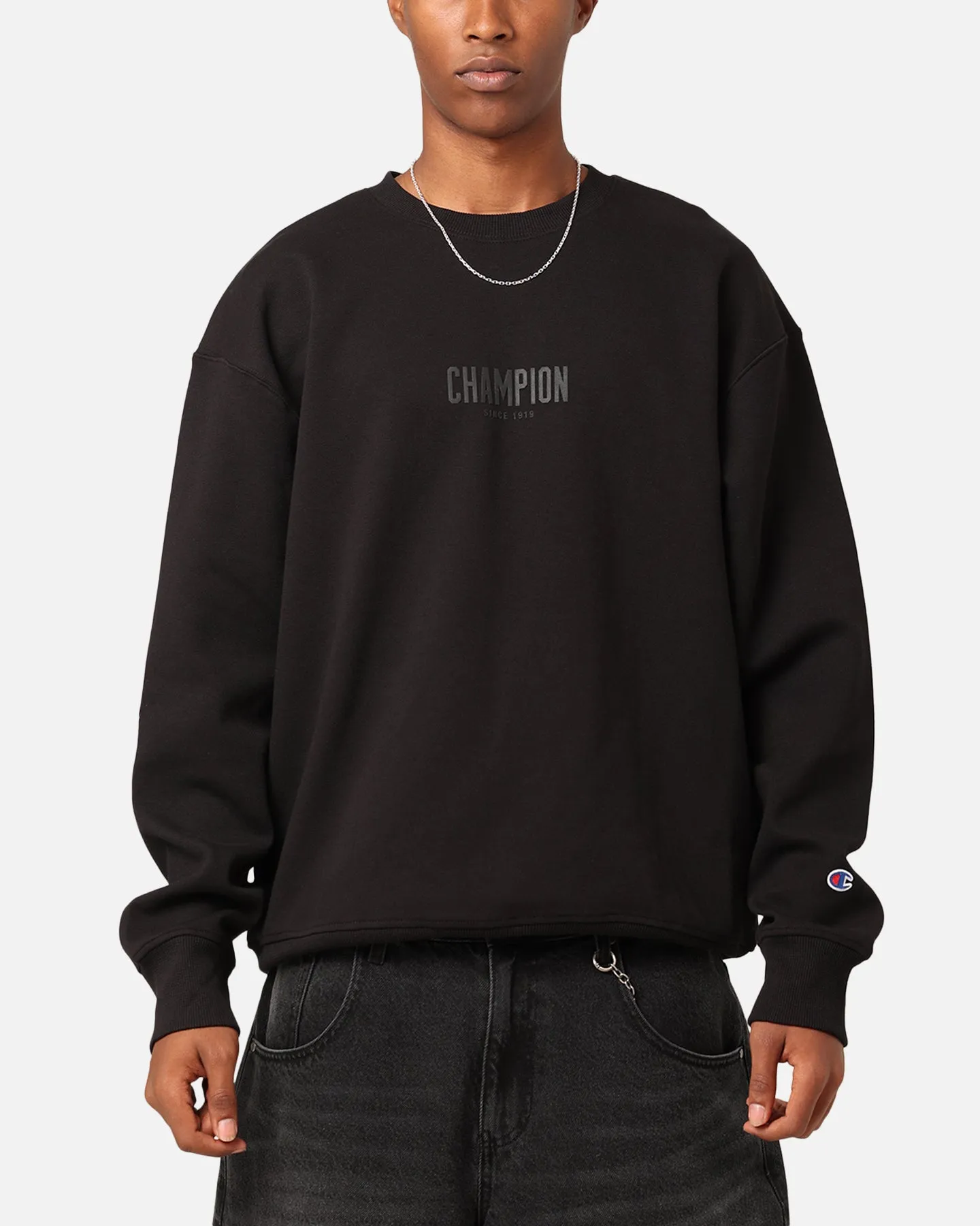Champion Rochester Base Crewneck Black sold by Culture Kings